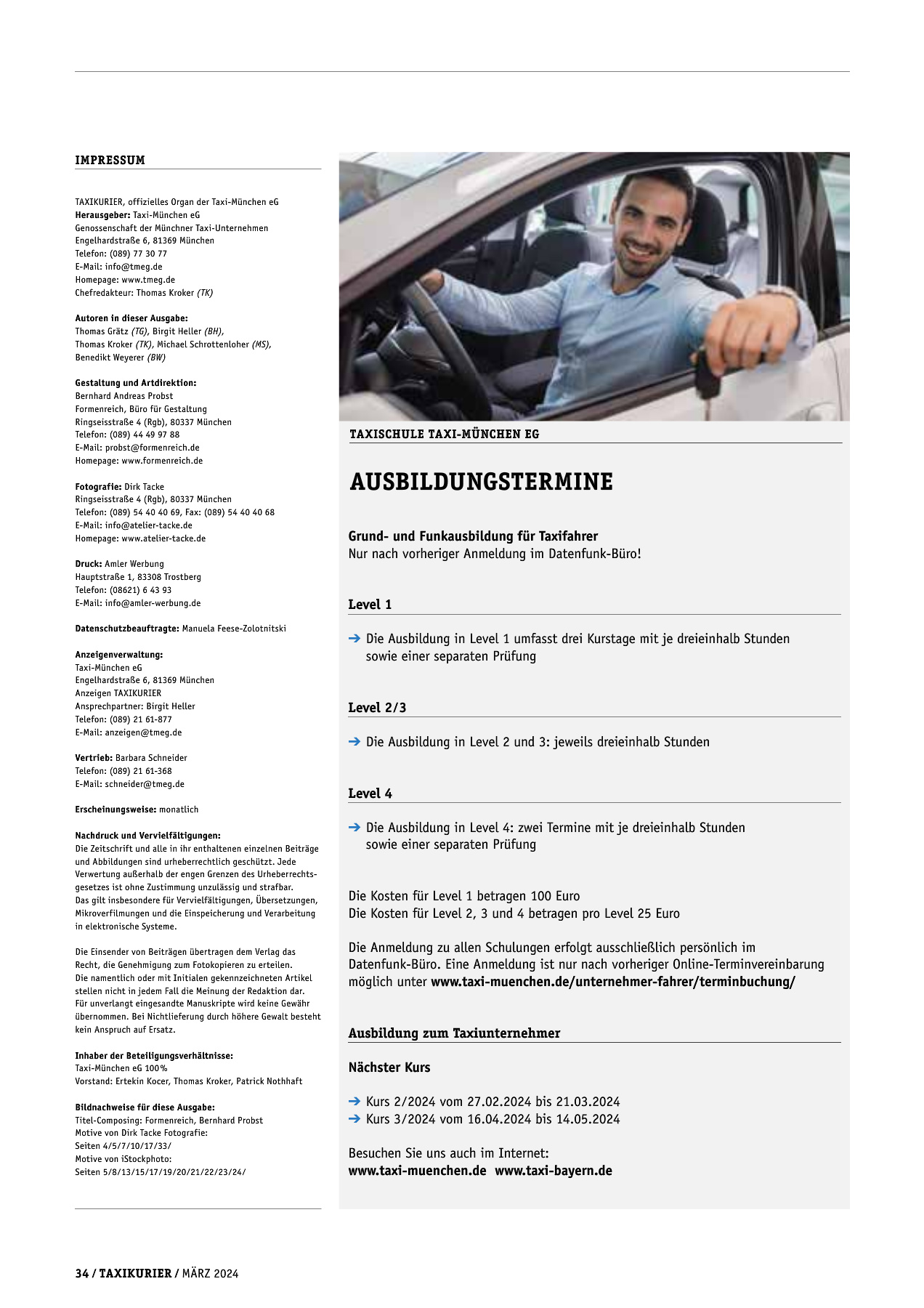 Originalseite 34 der Ausgabe Taxikurier März 2024