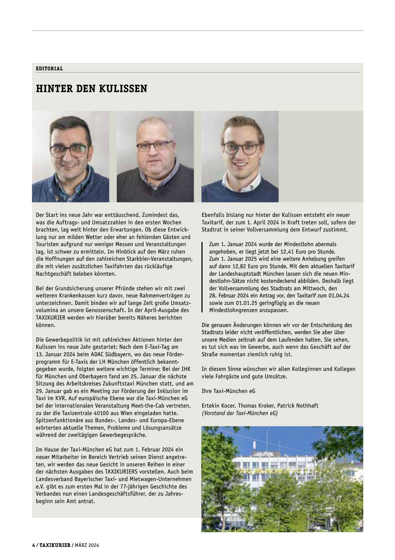 Originalseite 4 der Ausgabe Taxikurier März 2024