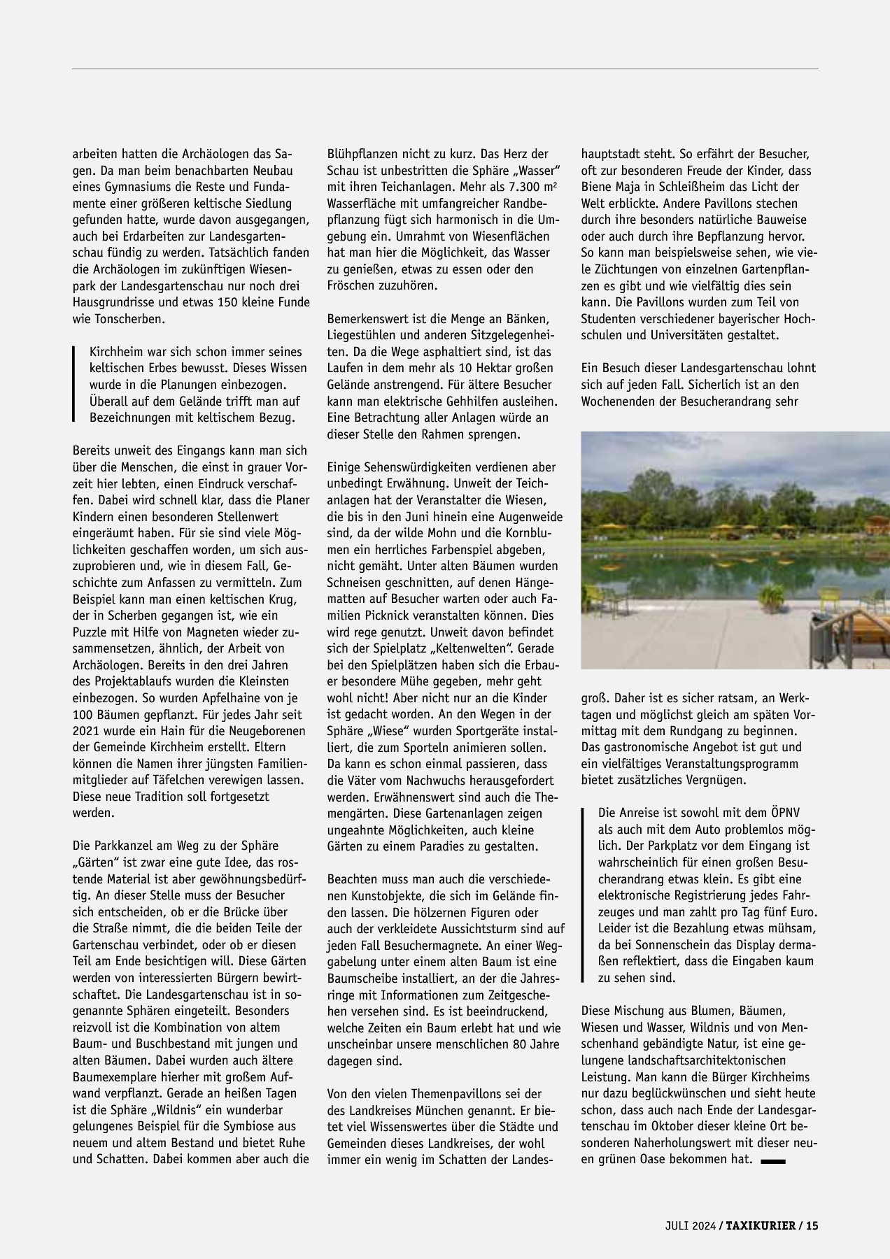 Originalseite 15 der Ausgabe Taxikurier Juli 2024