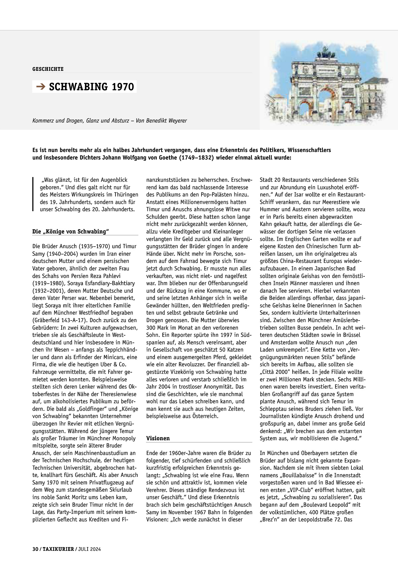 Originalseite 30 der Ausgabe Taxikurier Juli 2024