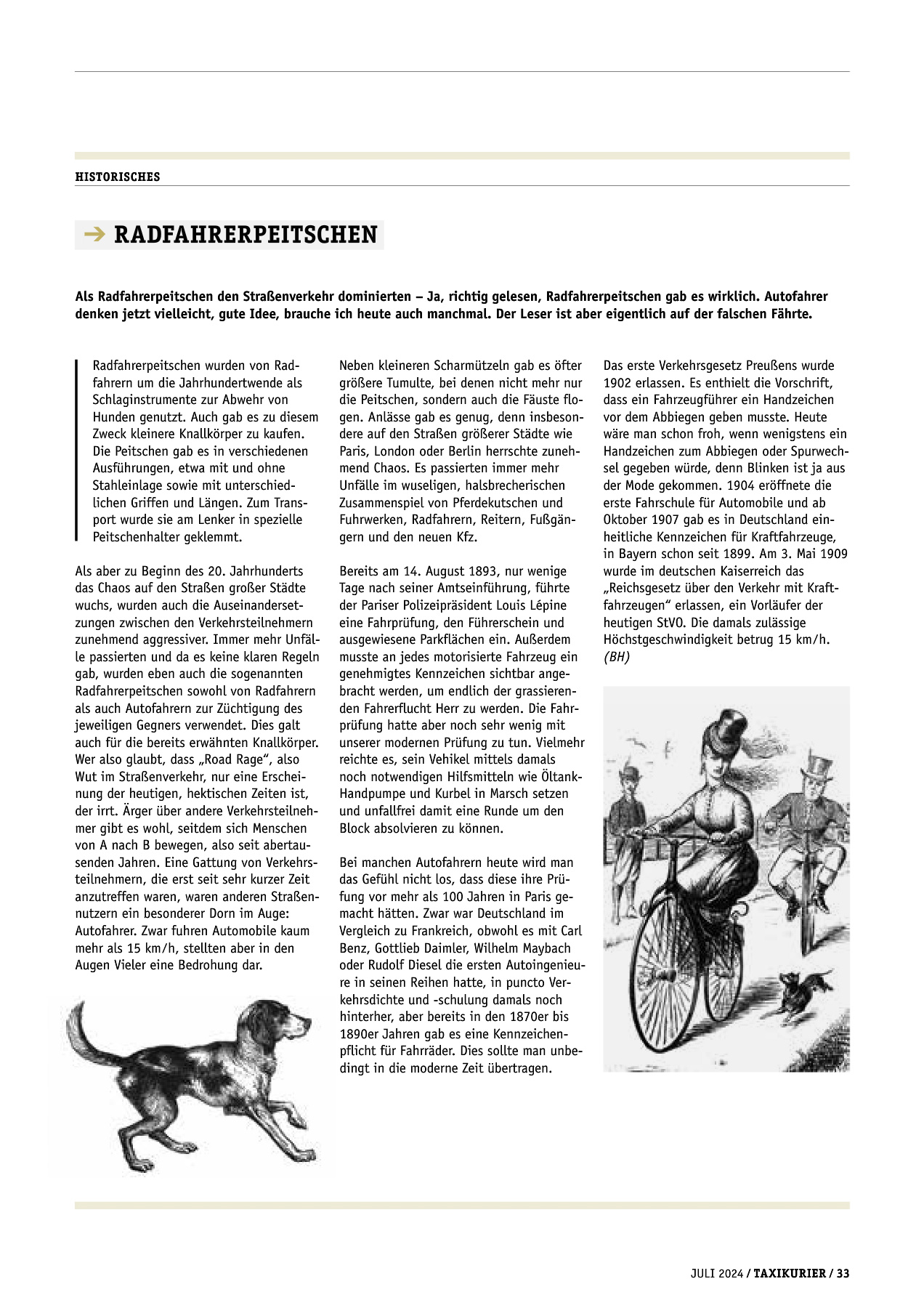 Originalseite 33 der Ausgabe Taxikurier Juli 2024