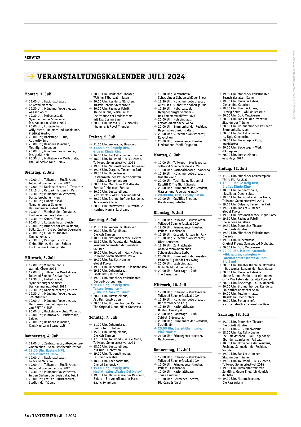 Originalseite 34 der Ausgabe Taxikurier Juli 2024