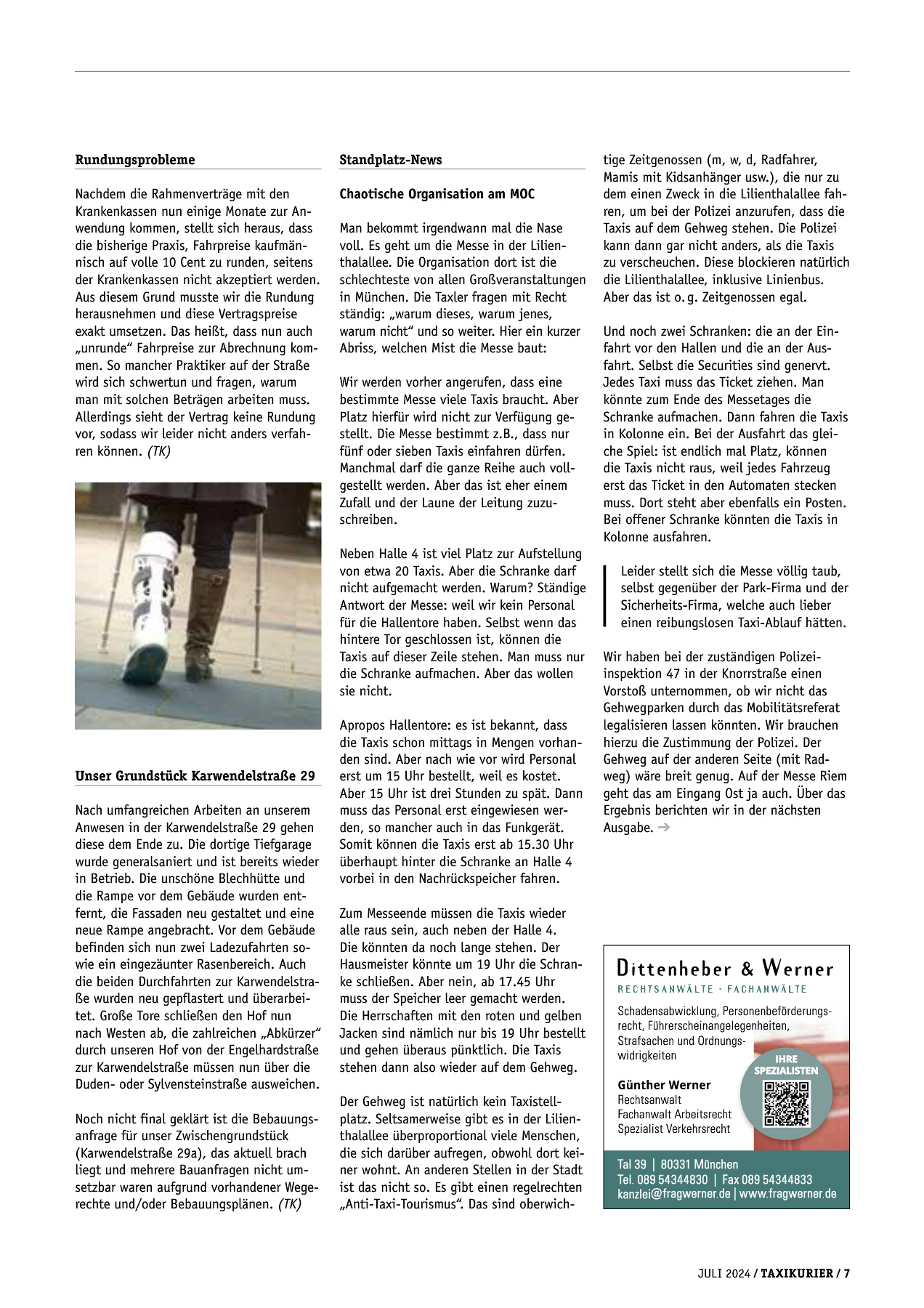 Originalseite 7 der Ausgabe Taxikurier Juli 2024