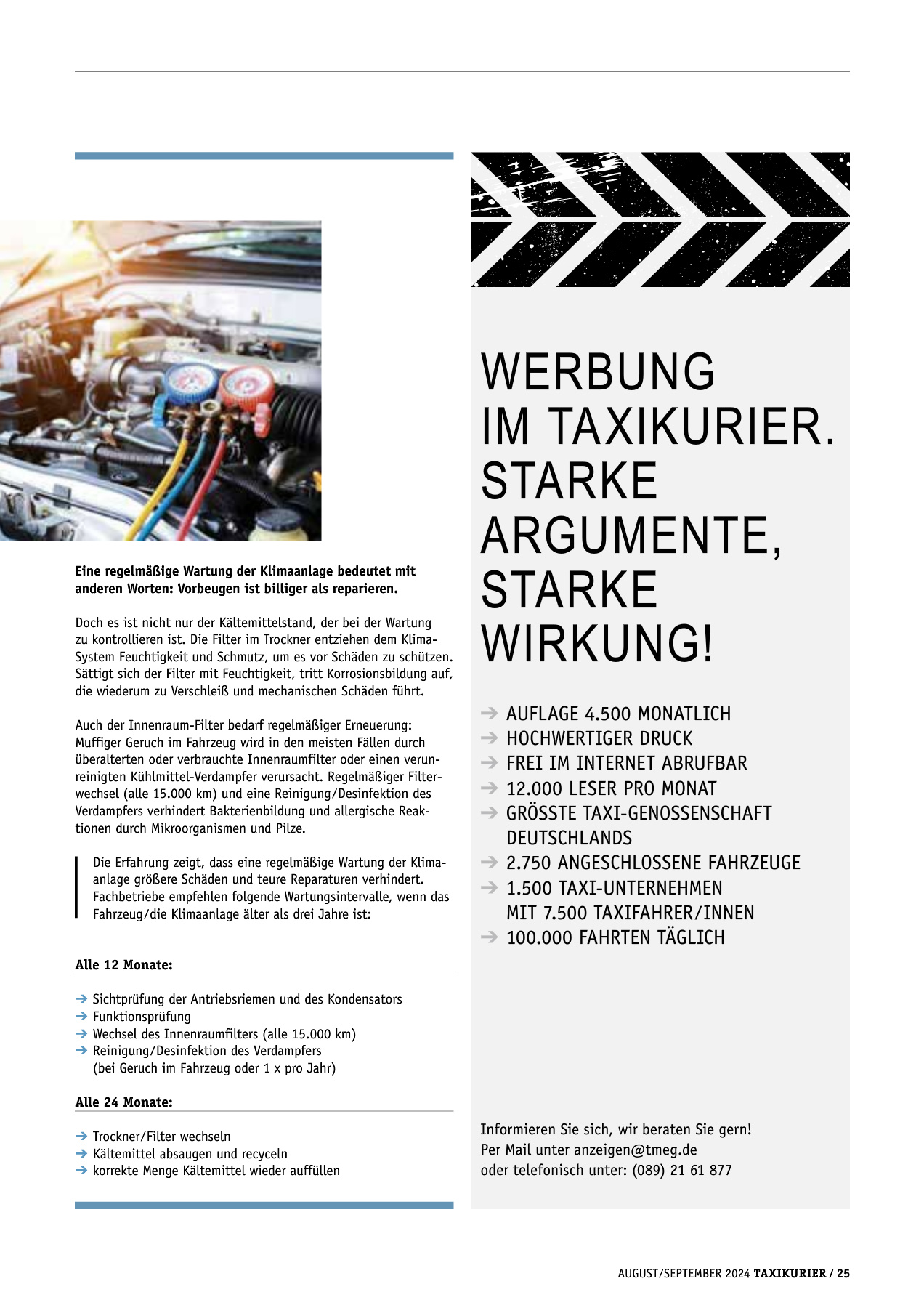 Originalseite 25 der Ausgabe Taxikurier August-September 2024