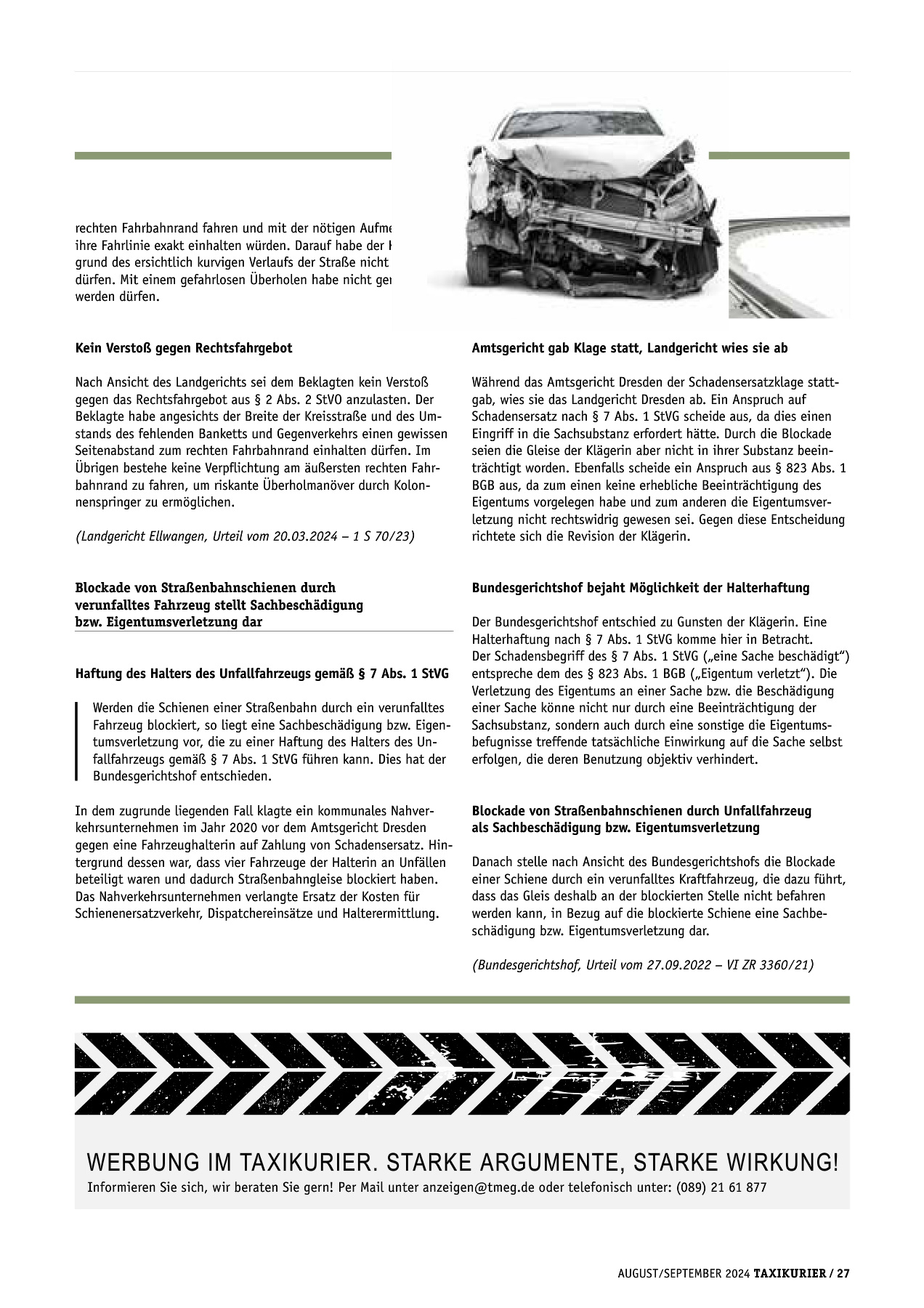 Originalseite 27 der Ausgabe Taxikurier August-September 2024