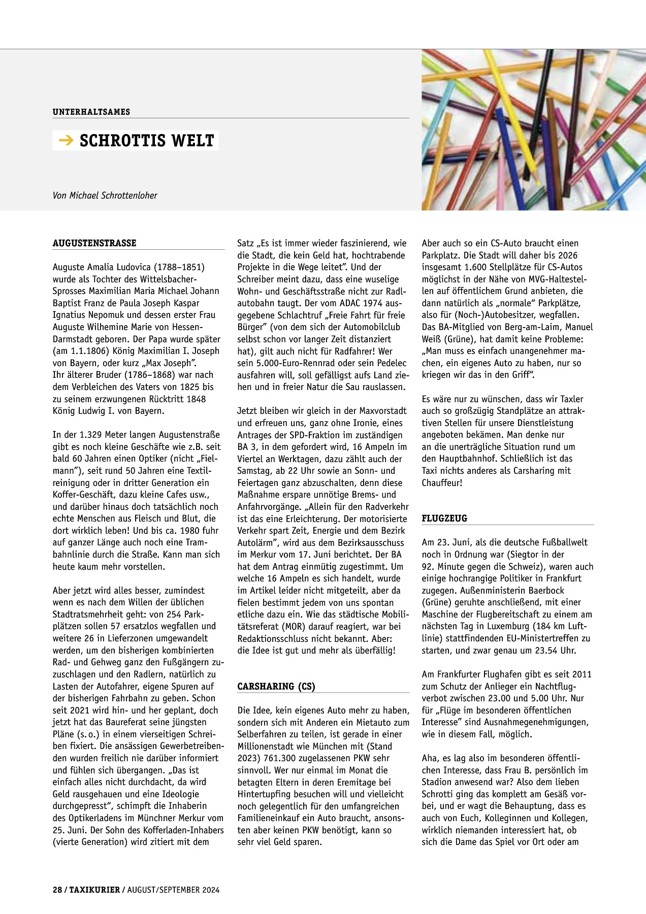 Originalseite 28 der Ausgabe Taxikurier August-September 2024