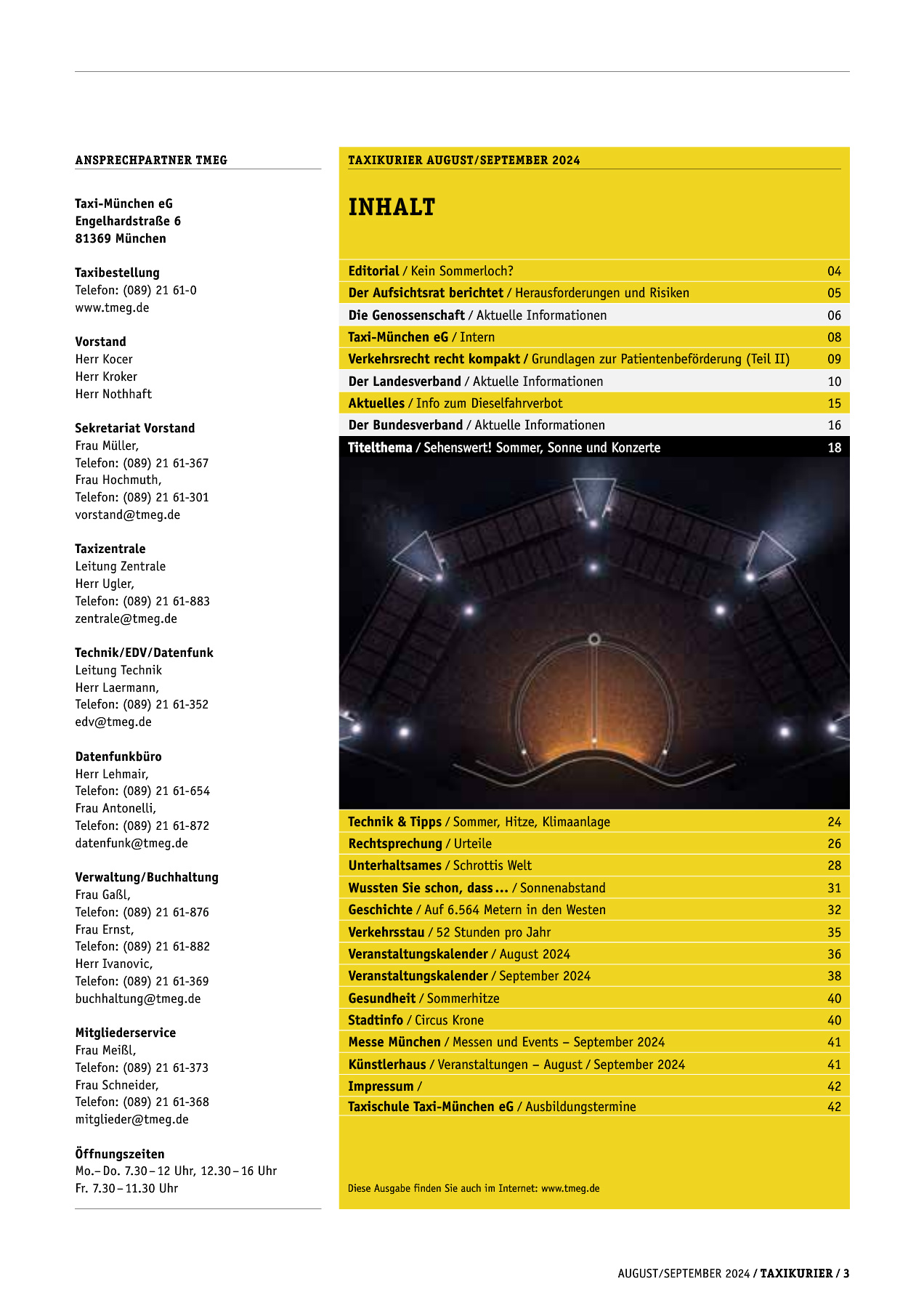 Originalseite 3 der Ausgabe Taxikurier August-September 2024