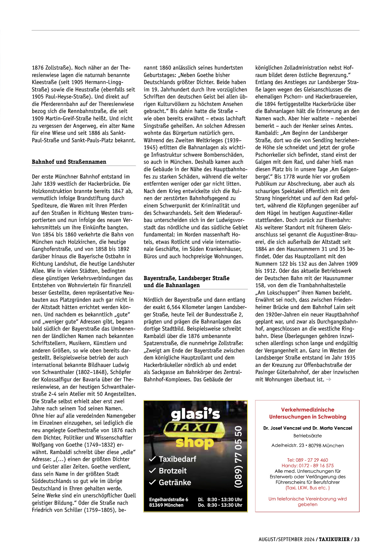 Originalseite 33 der Ausgabe Taxikurier August-September 2024