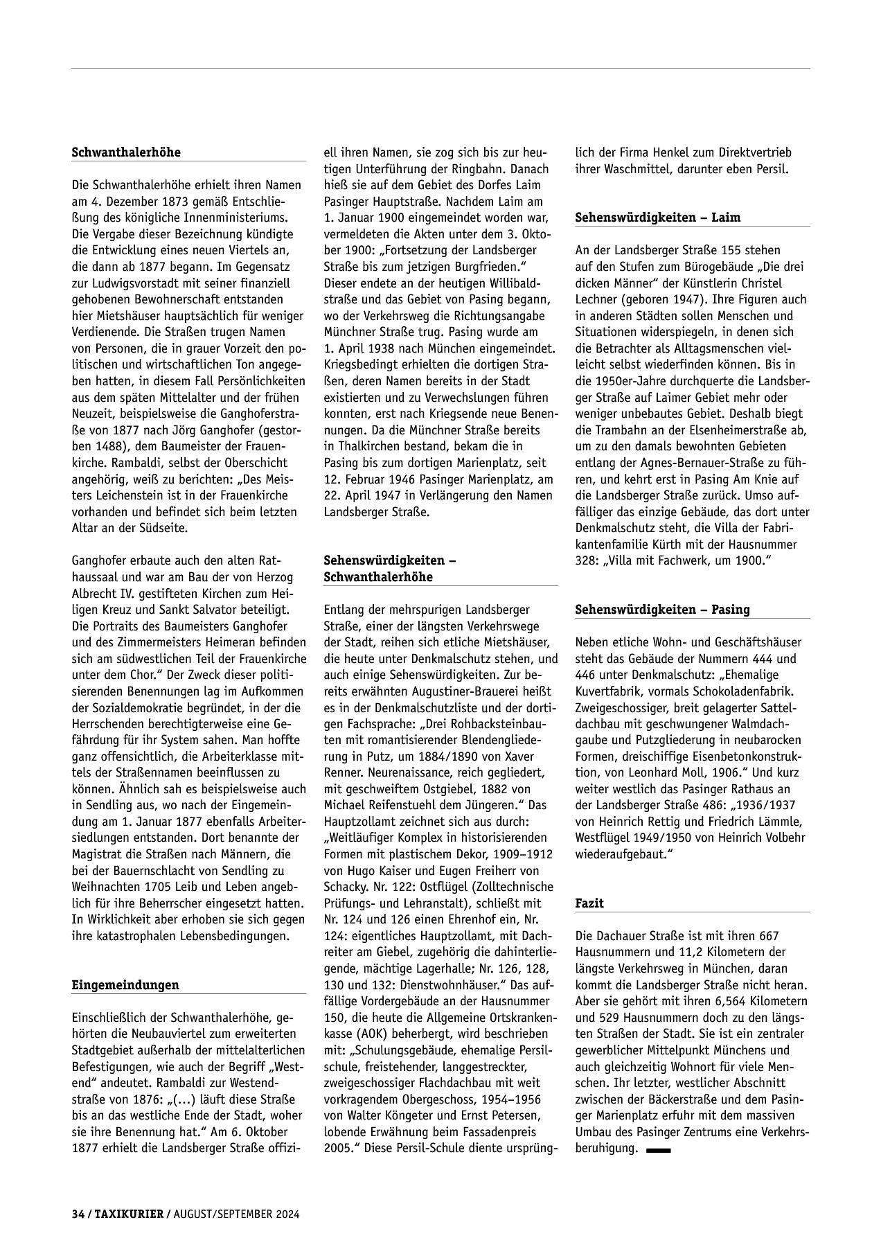 Originalseite 34 der Ausgabe Taxikurier August-September 2024