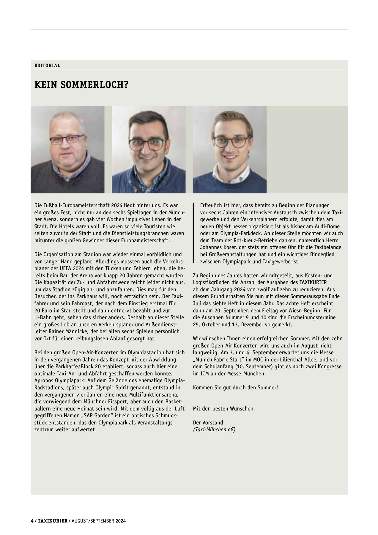 Originalseite 4 der Ausgabe Taxikurier August-September 2024
