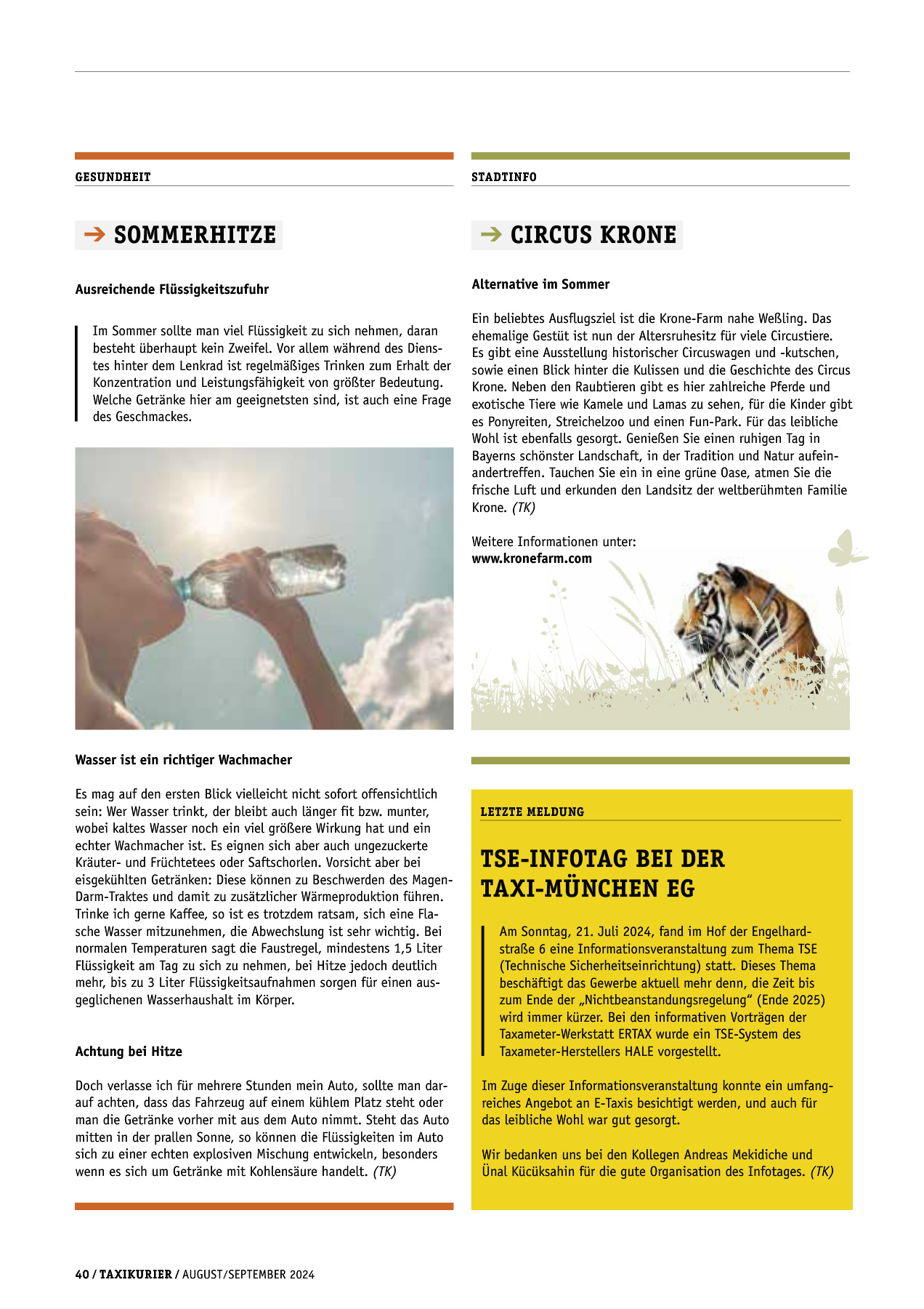 Originalseite 40 der Ausgabe Taxikurier August-September 2024