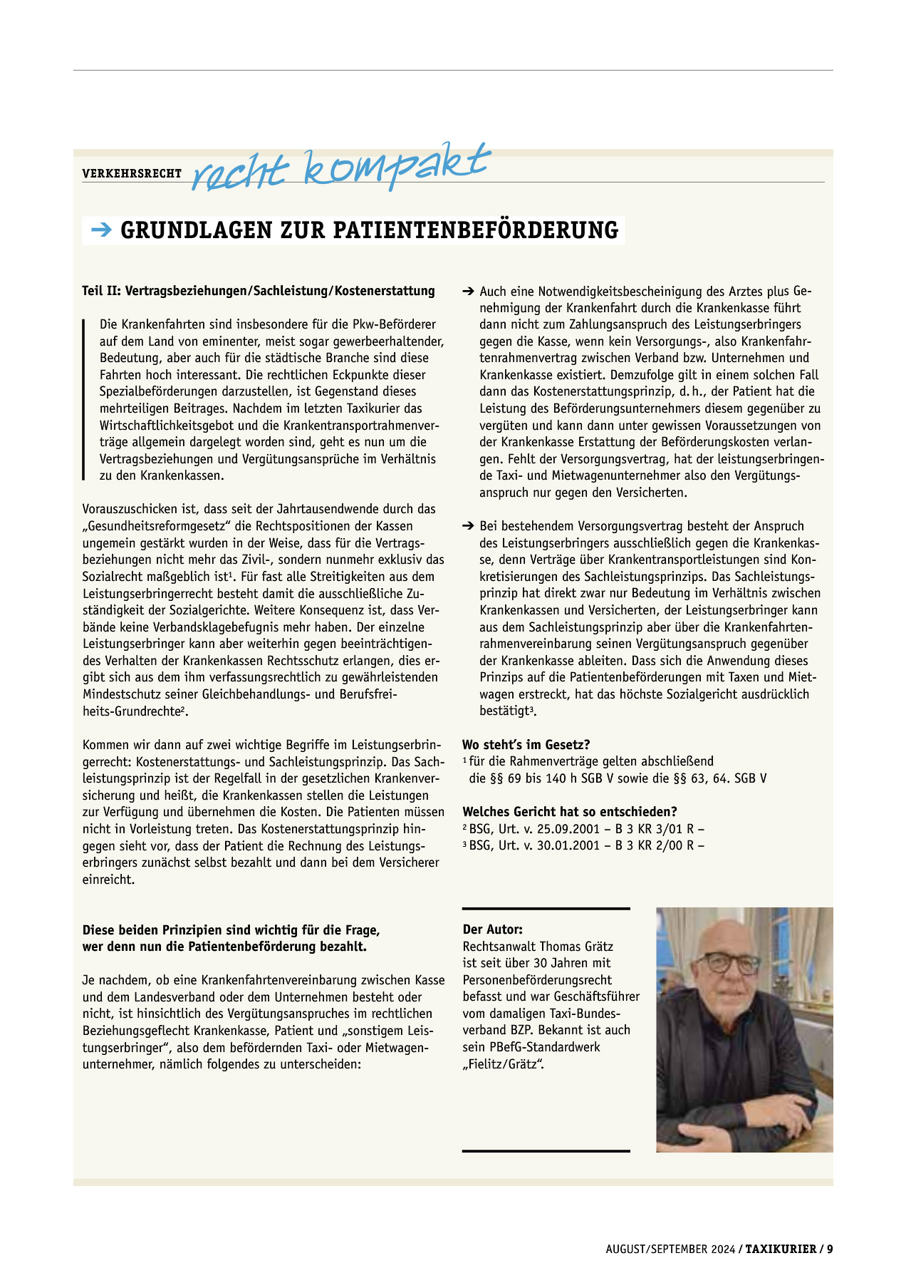 Originalseite 9 der Ausgabe Taxikurier August-September 2024