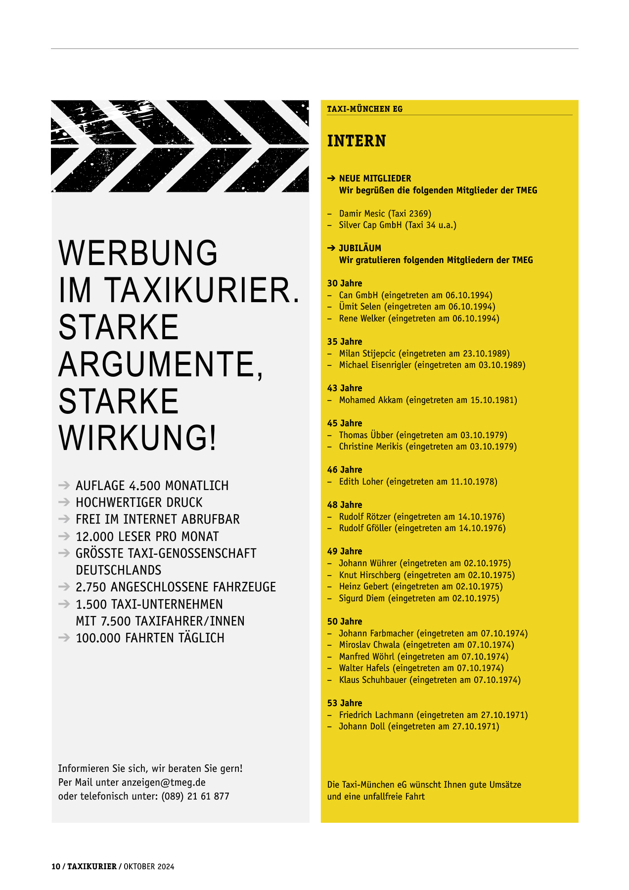 Originalseite 10 der Ausgabe Taxikurier Oktober 2024