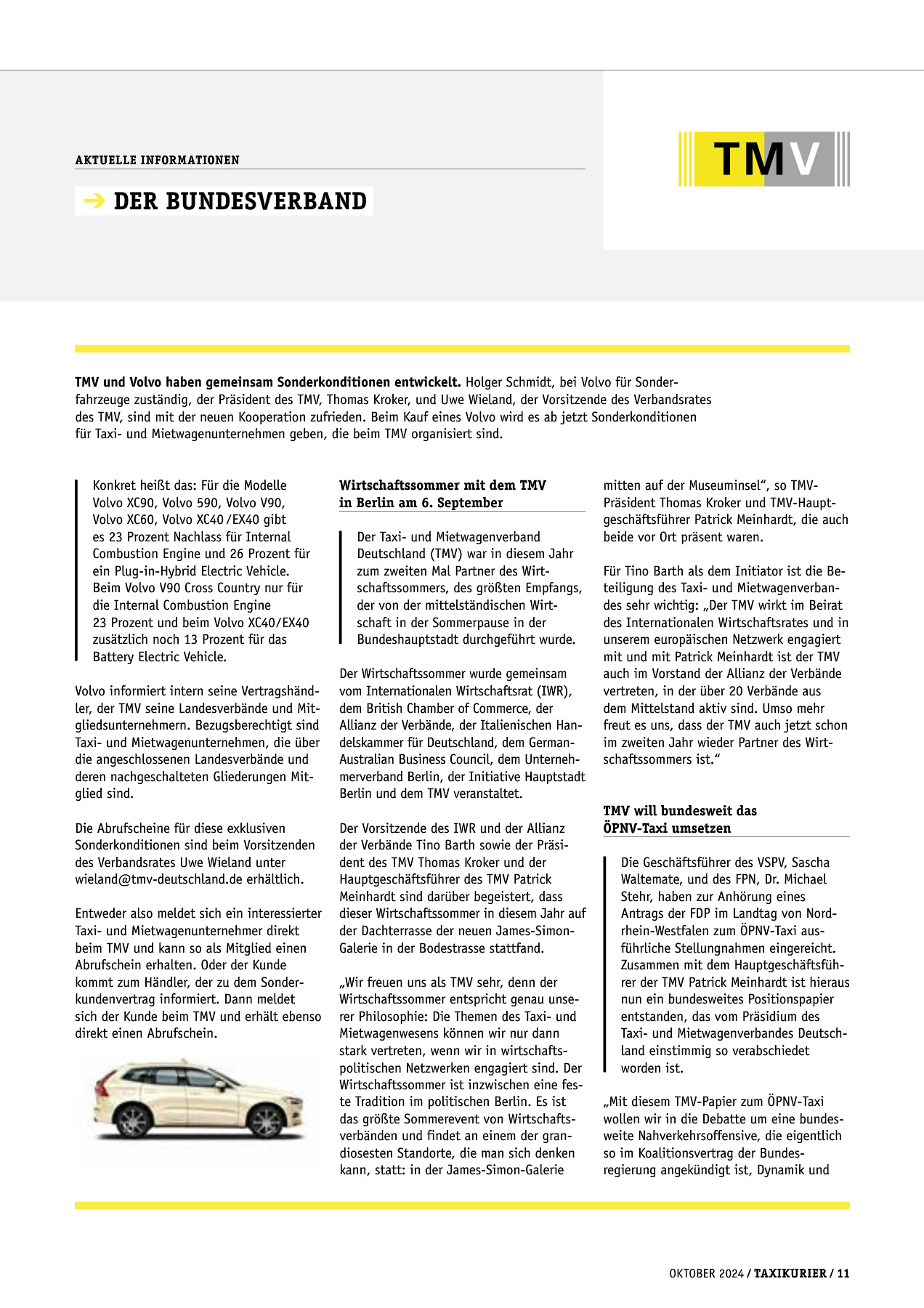 Originalseite 11 der Ausgabe Taxikurier Oktober 2024