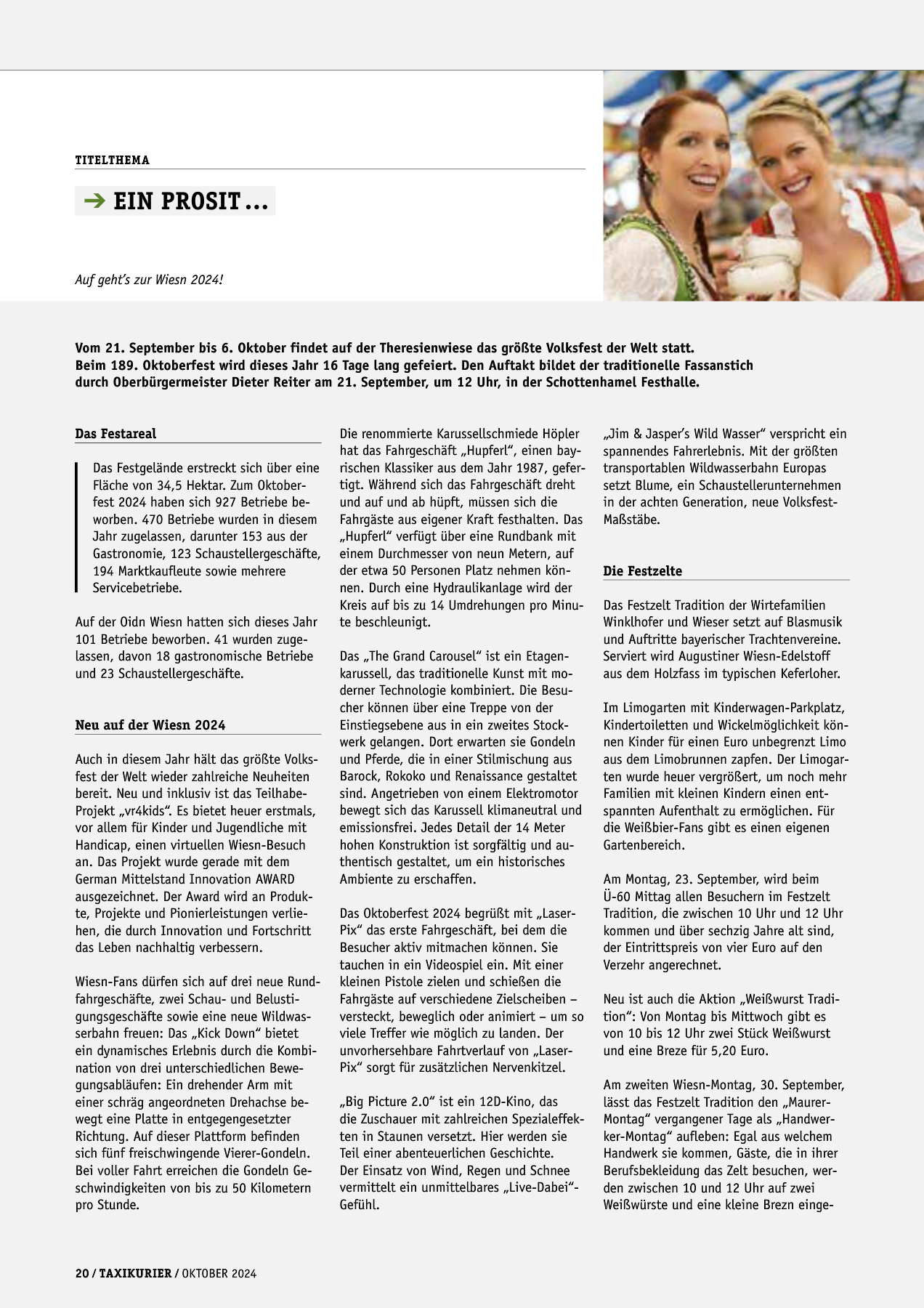 Originalseite 20 der Ausgabe Taxikurier Oktober 2024