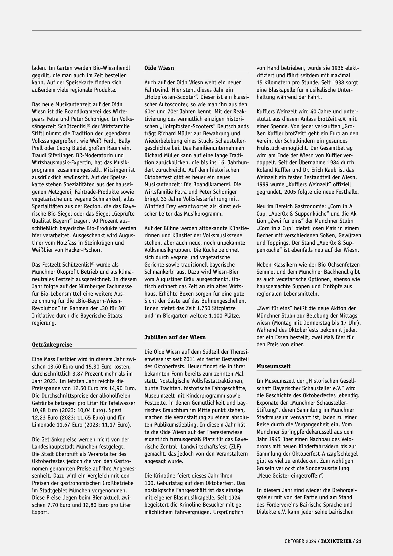 Originalseite 21 der Ausgabe Taxikurier Oktober 2024