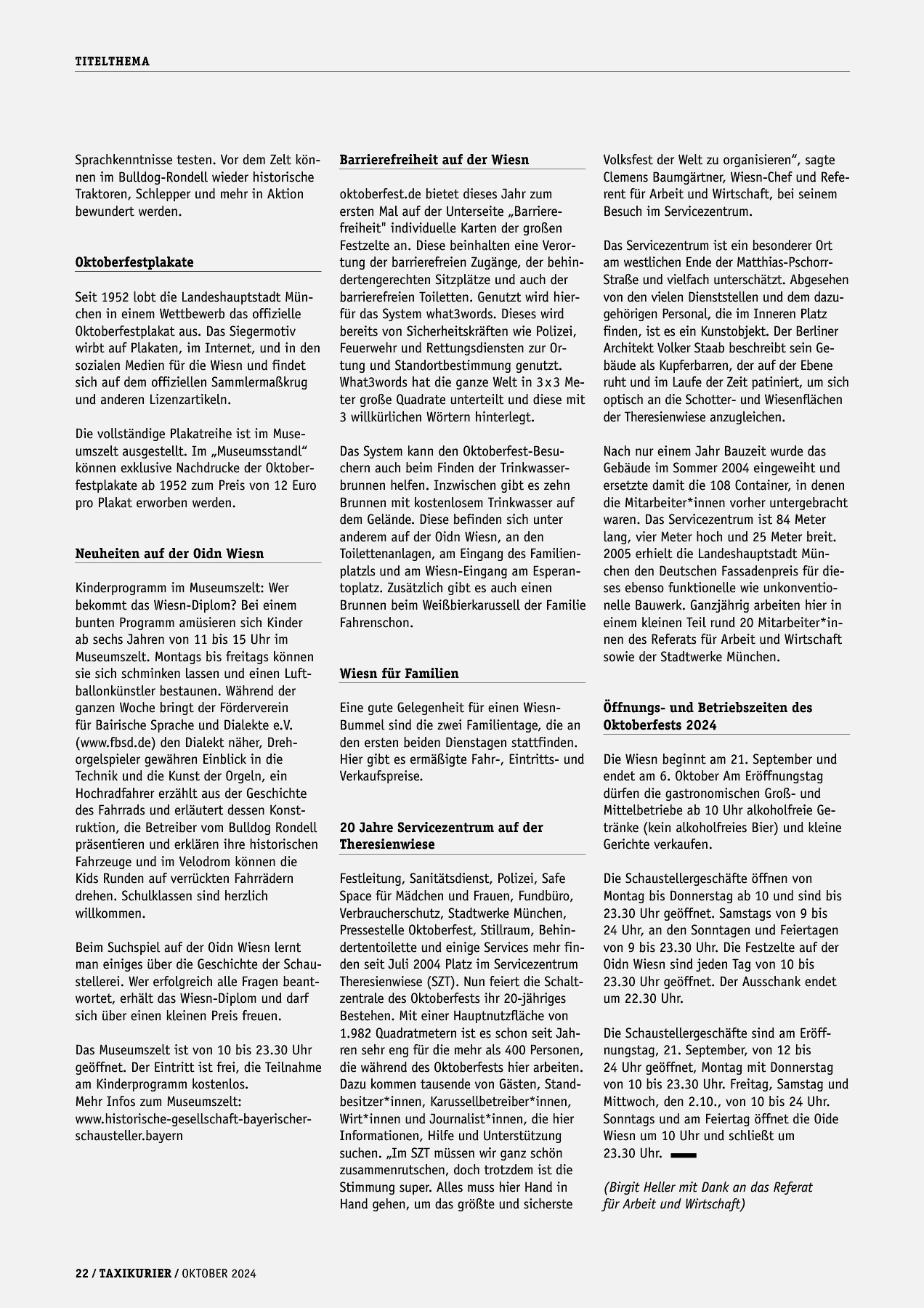 Originalseite 22 der Ausgabe Taxikurier Oktober 2024