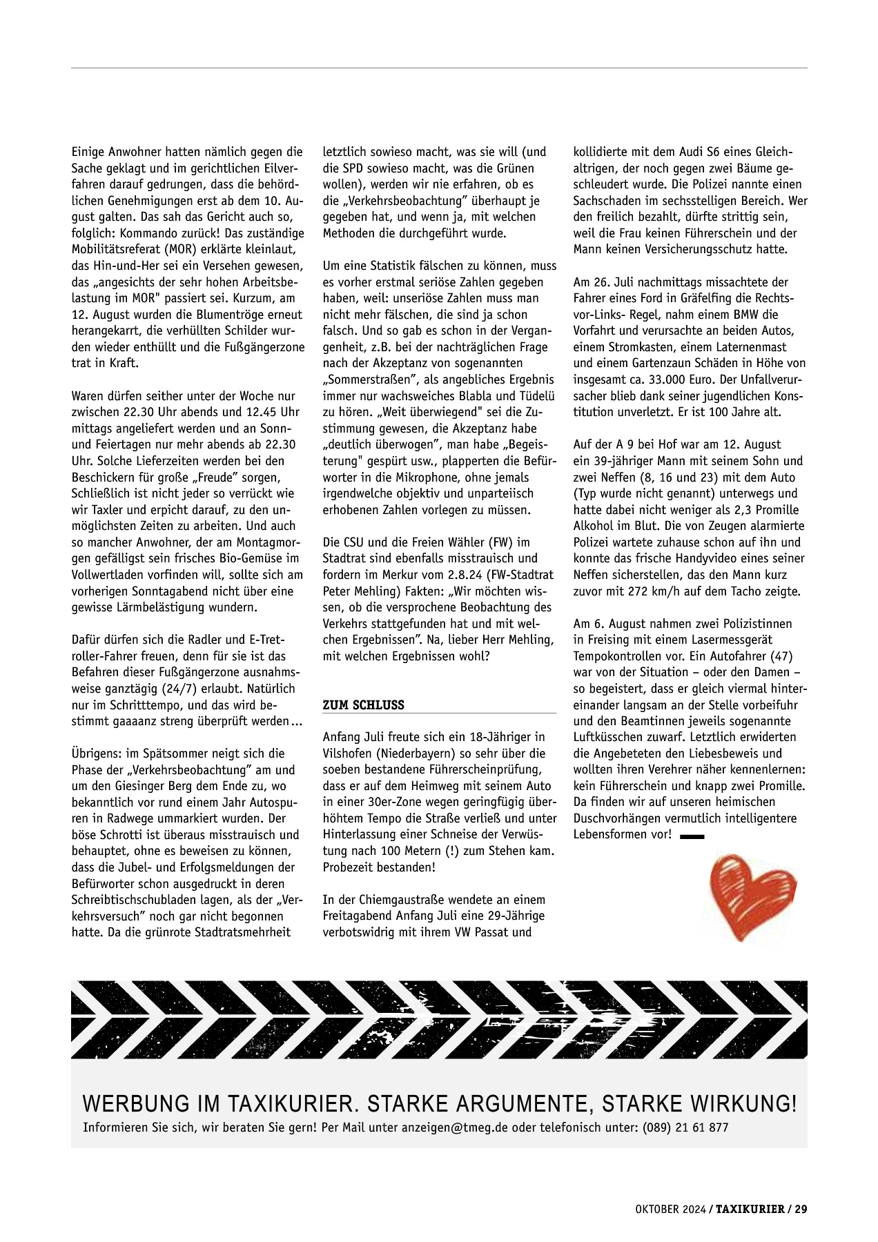 Originalseite 29 der Ausgabe Taxikurier Oktober 2024