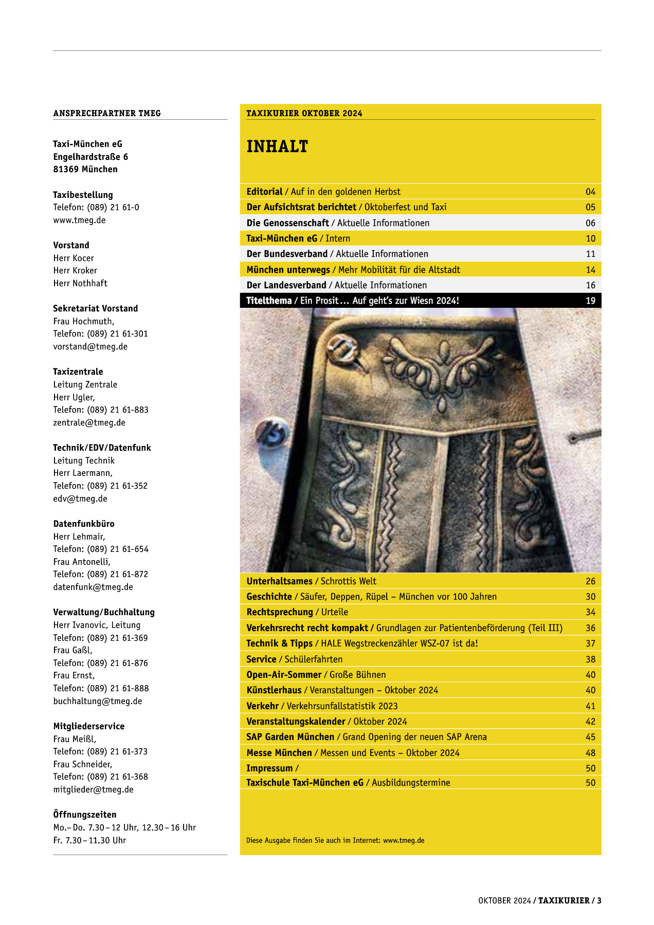 Originalseite 3 der Ausgabe Taxikurier Oktober 2024