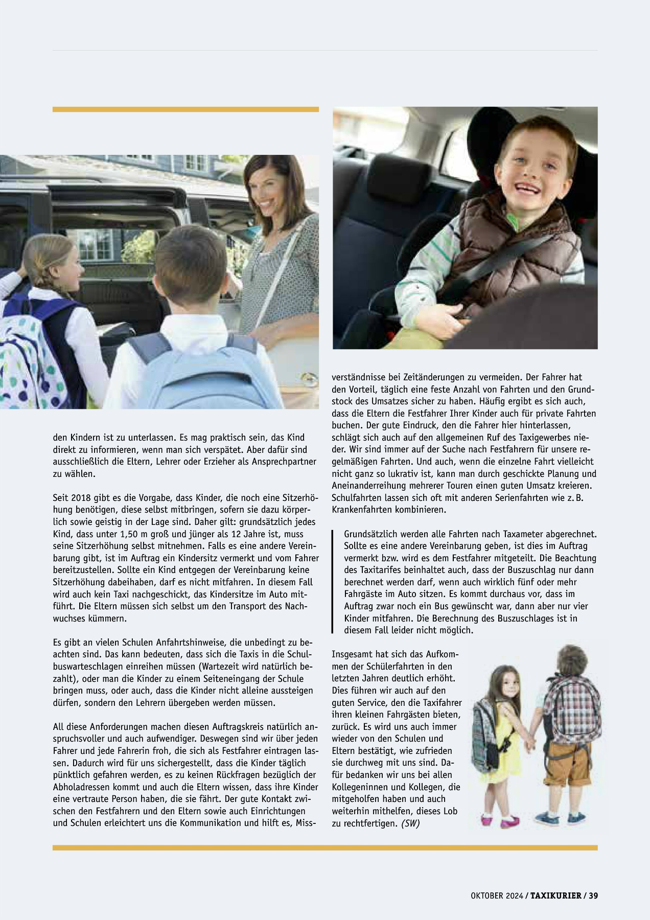 Originalseite 39 der Ausgabe Taxikurier Oktober 2024