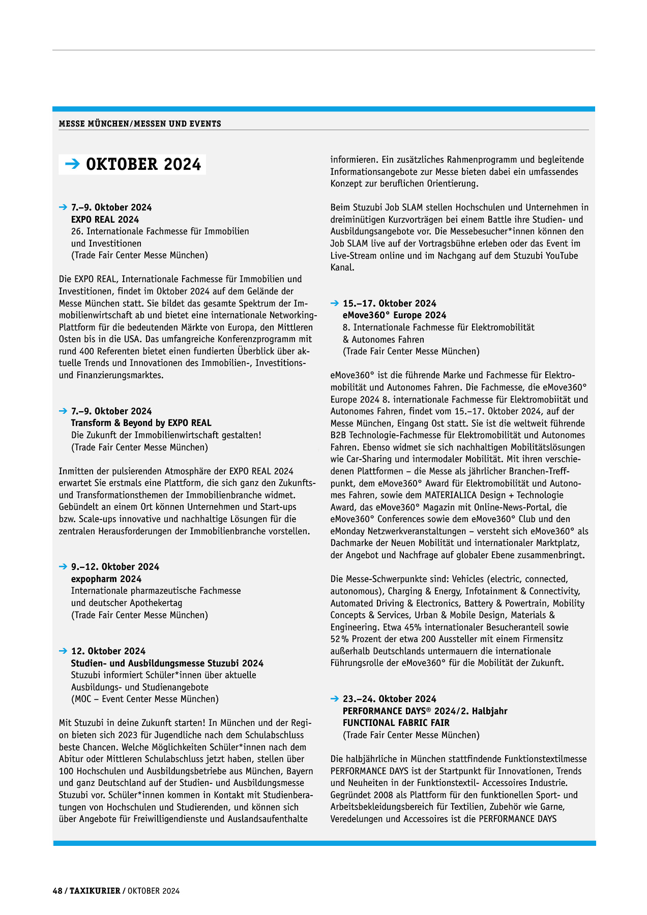 Originalseite 48 der Ausgabe Taxikurier Oktober 2024