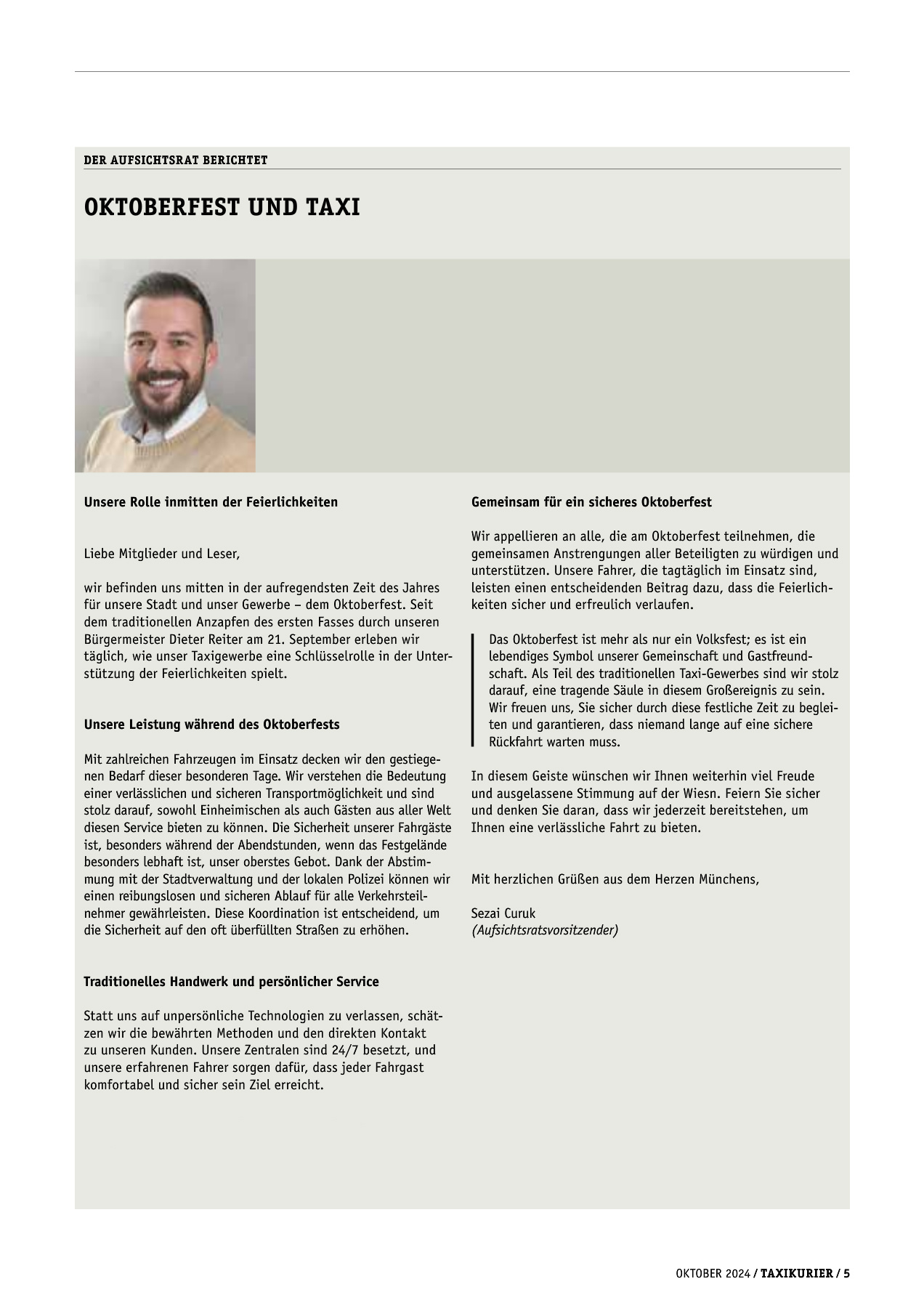 Originalseite 5 der Ausgabe Taxikurier Oktober 2024