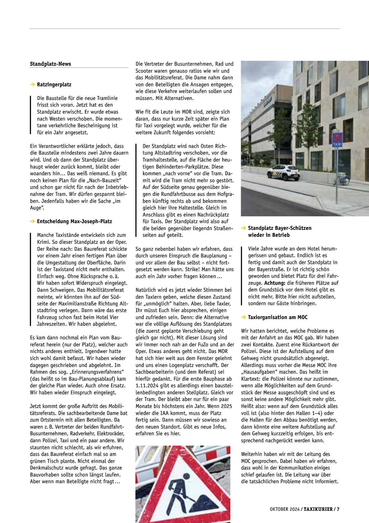 Originalseite 7 der Ausgabe Taxikurier Oktober 2024