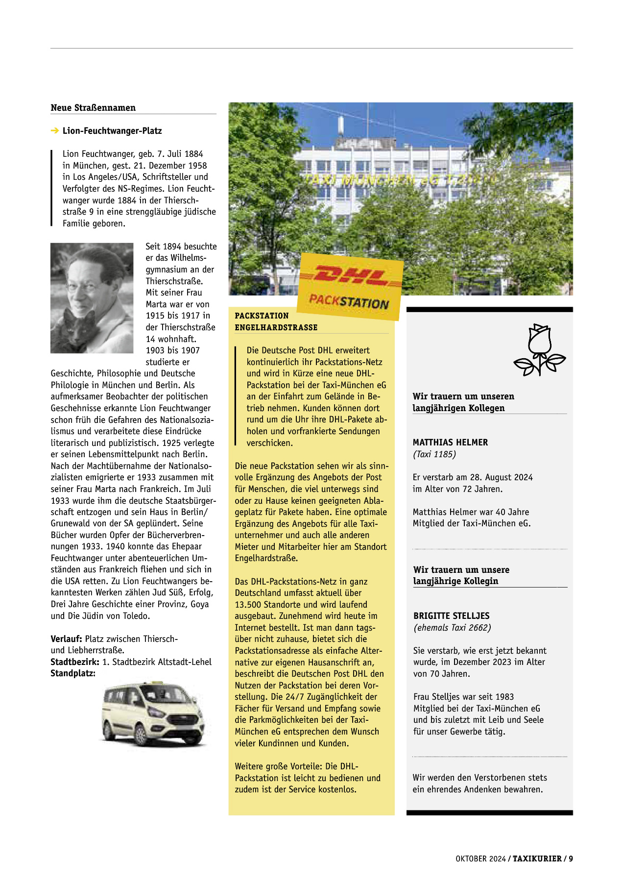 Originalseite 9 der Ausgabe Taxikurier Oktober 2024