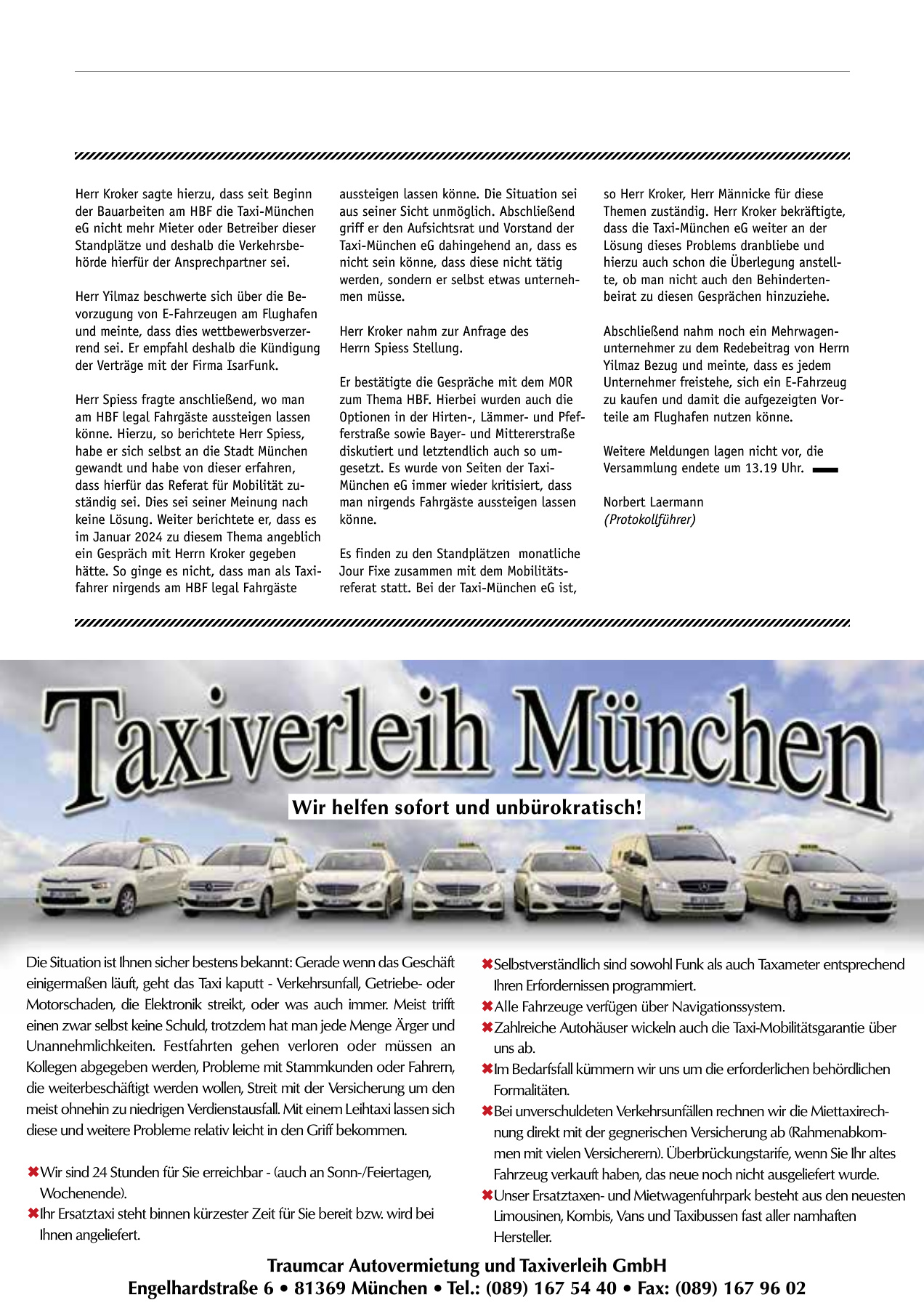 Originalseite 15 der Ausgabe Taxikurier November 2024