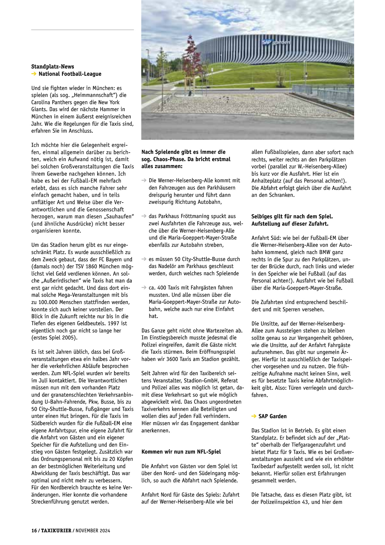 Originalseite 16 der Ausgabe Taxikurier November 2024