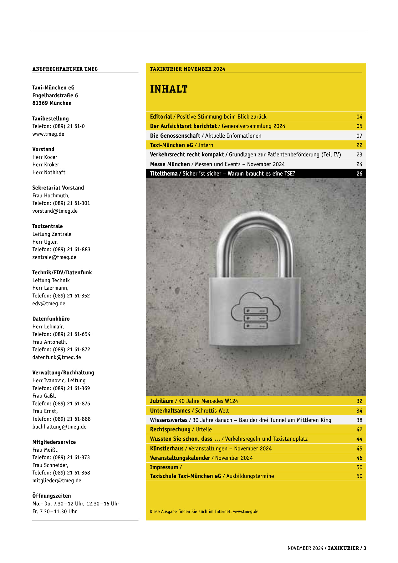 Originalseite 3 der Ausgabe Taxikurier November 2024
