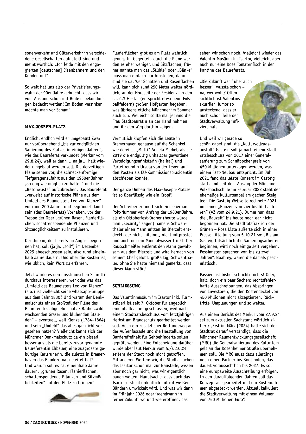 Originalseite 36 der Ausgabe Taxikurier November 2024