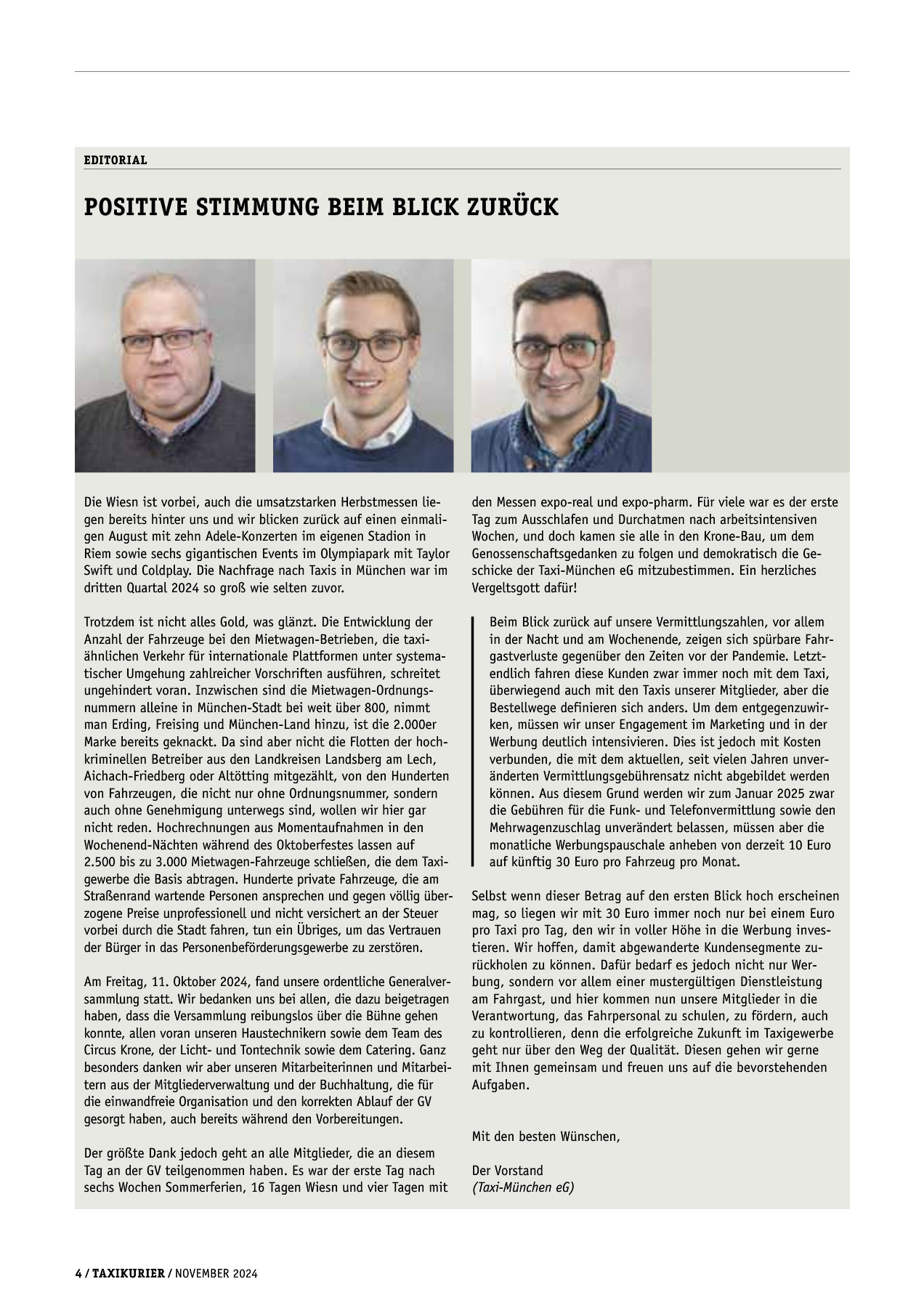Originalseite 4 der Ausgabe Taxikurier November 2024