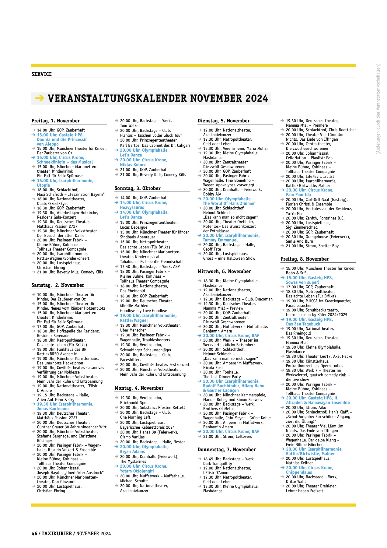 Originalseite 46 der Ausgabe Taxikurier November 2024