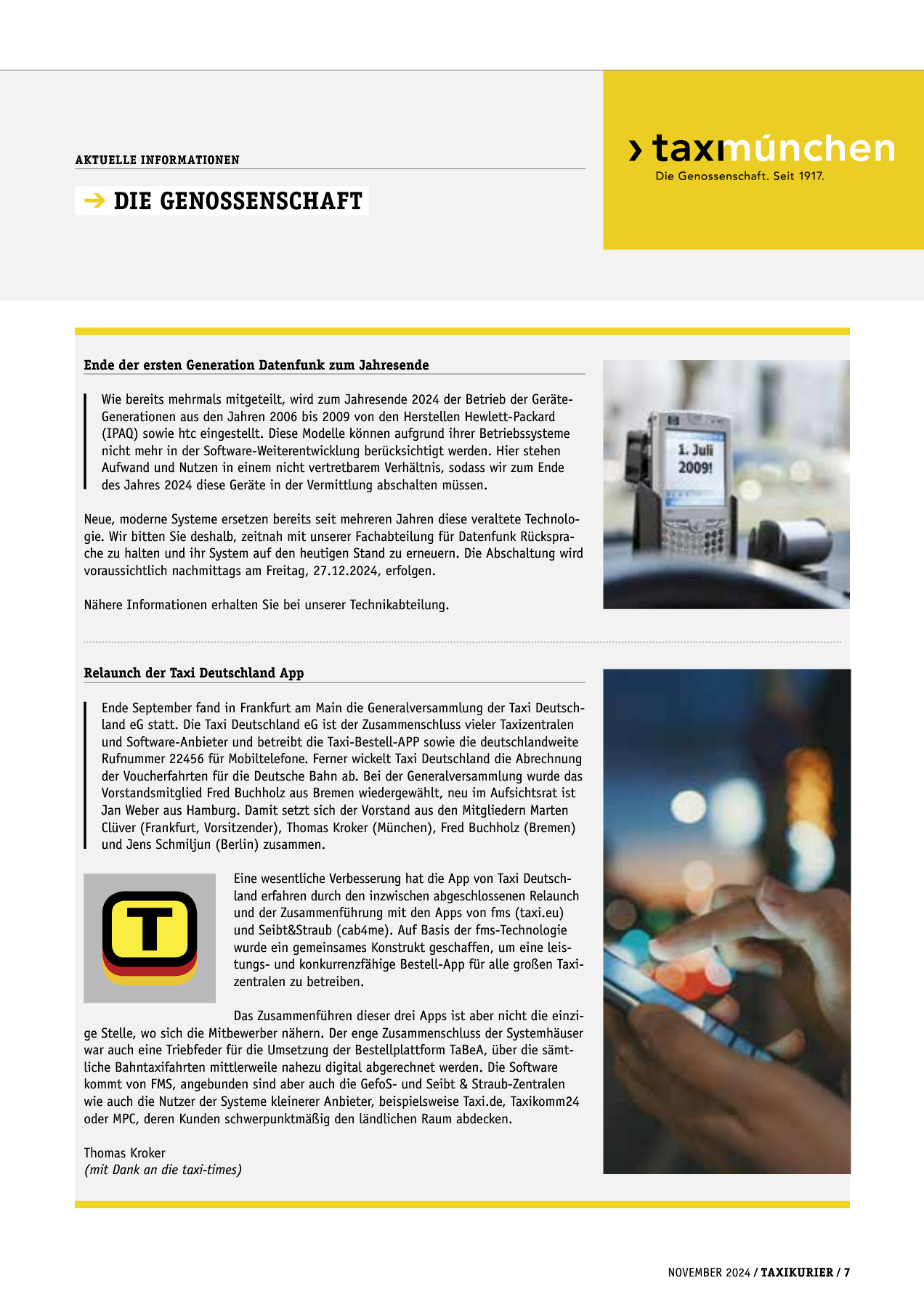 Originalseite 7 der Ausgabe Taxikurier November 2024