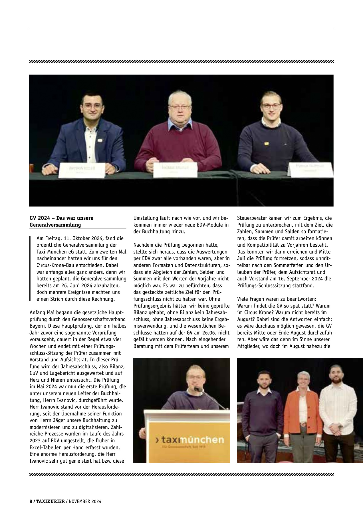 Originalseite 8 der Ausgabe Taxikurier November 2024