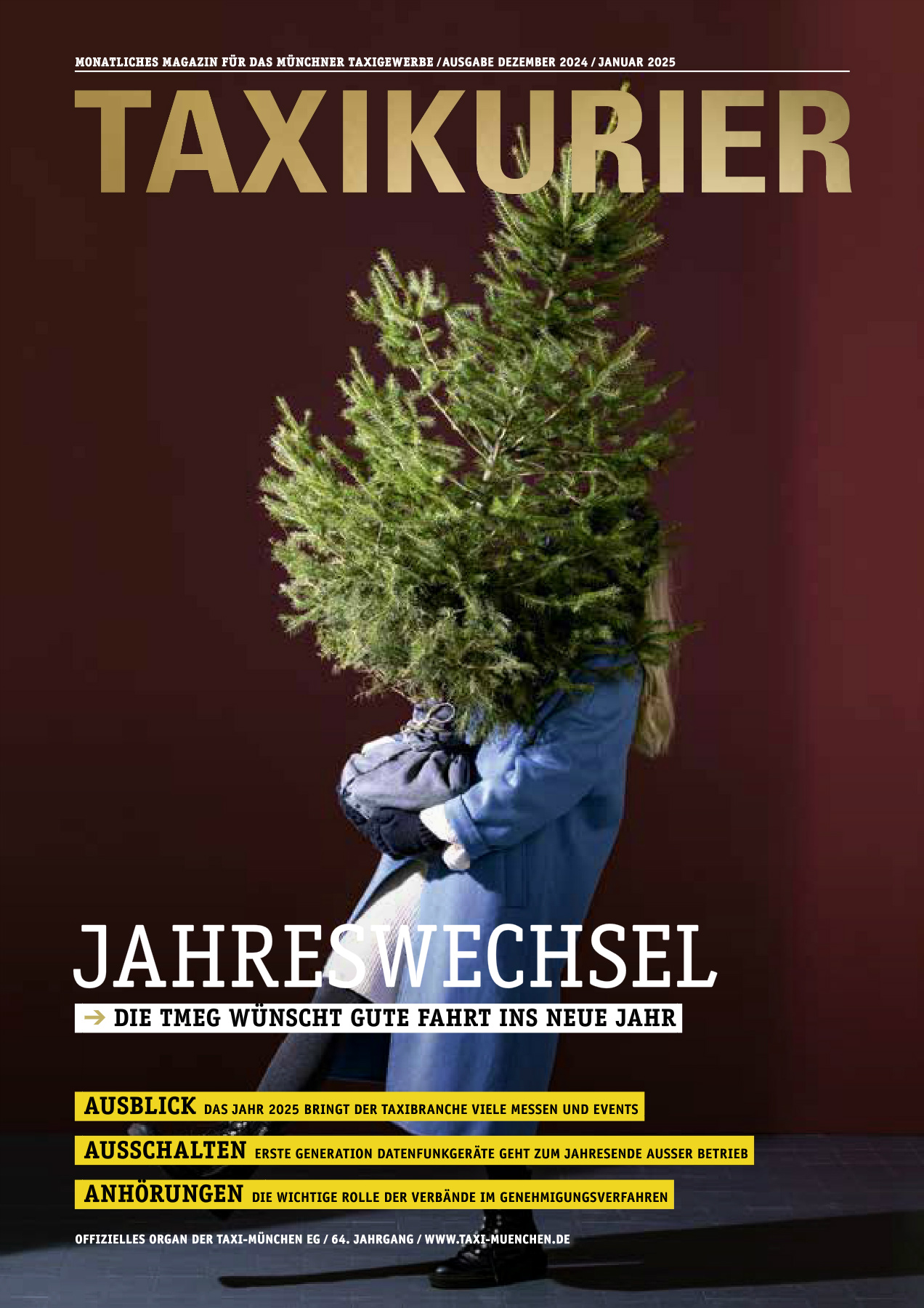 Originalseite 1 der Ausgabe Taxikurier Dezember 2024 und Januar 2025