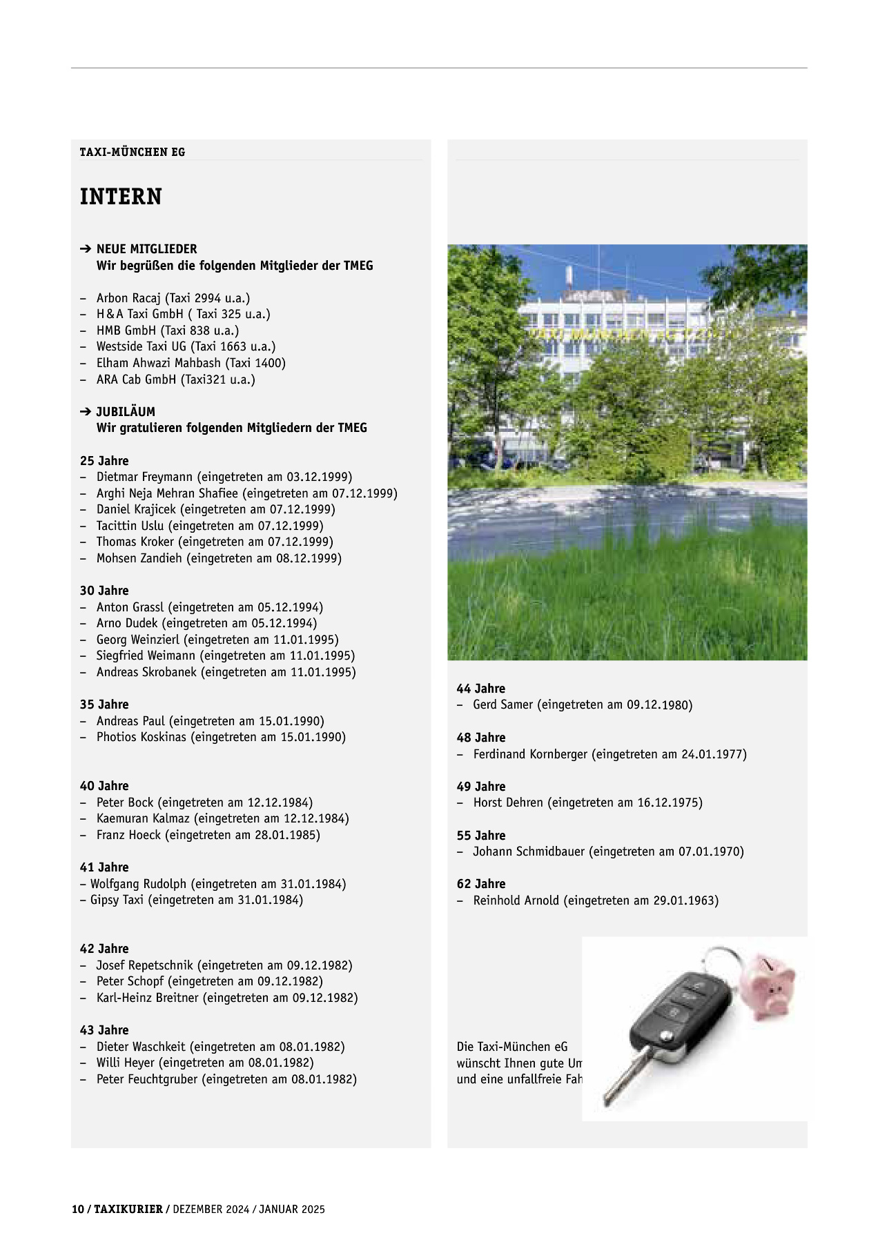 Originalseite 10 der Ausgabe Taxikurier Dezember 2024 und Januar 2025