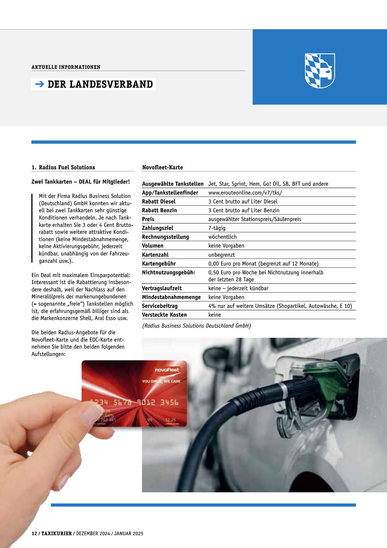 Originalseite 12 der Ausgabe Taxikurier Dezember 2024 und Januar 2025