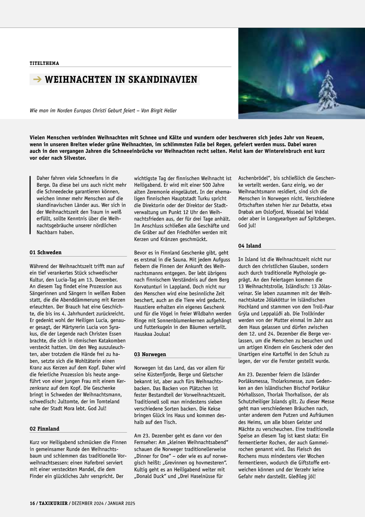 Originalseite 16 der Ausgabe Taxikurier Dezember 2024 und Januar 2025