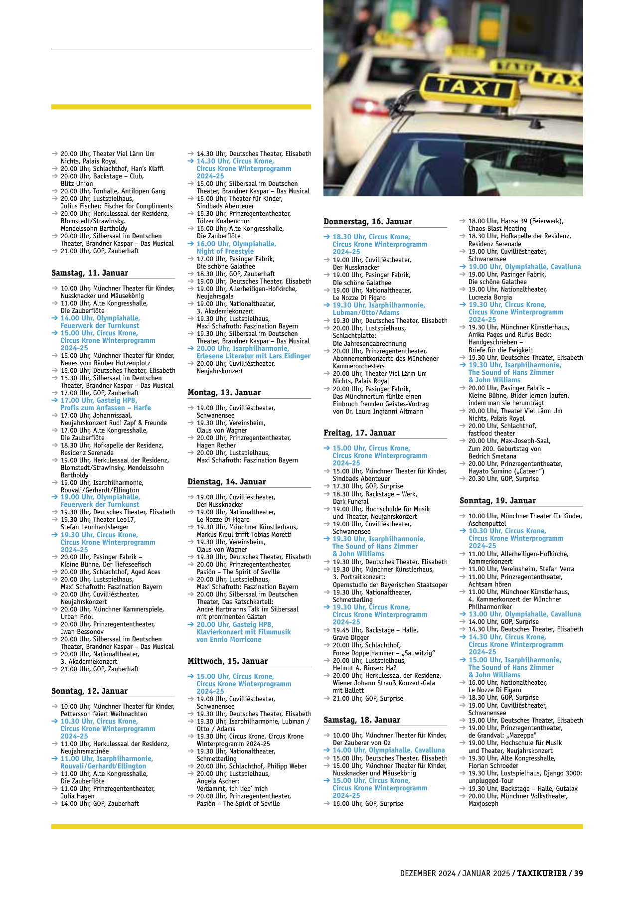 Originalseite 39 der Ausgabe Taxikurier Dezember 2024 und Januar 2025