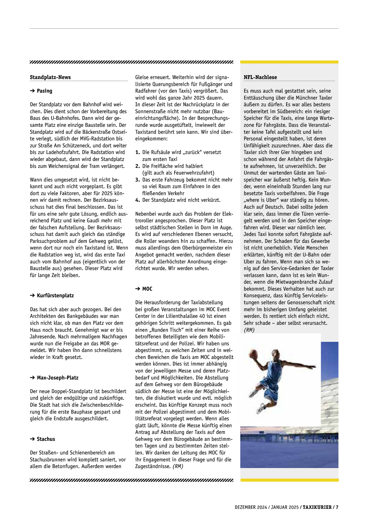 Originalseite 7 der Ausgabe Taxikurier Dezember 2024 und Januar 2025