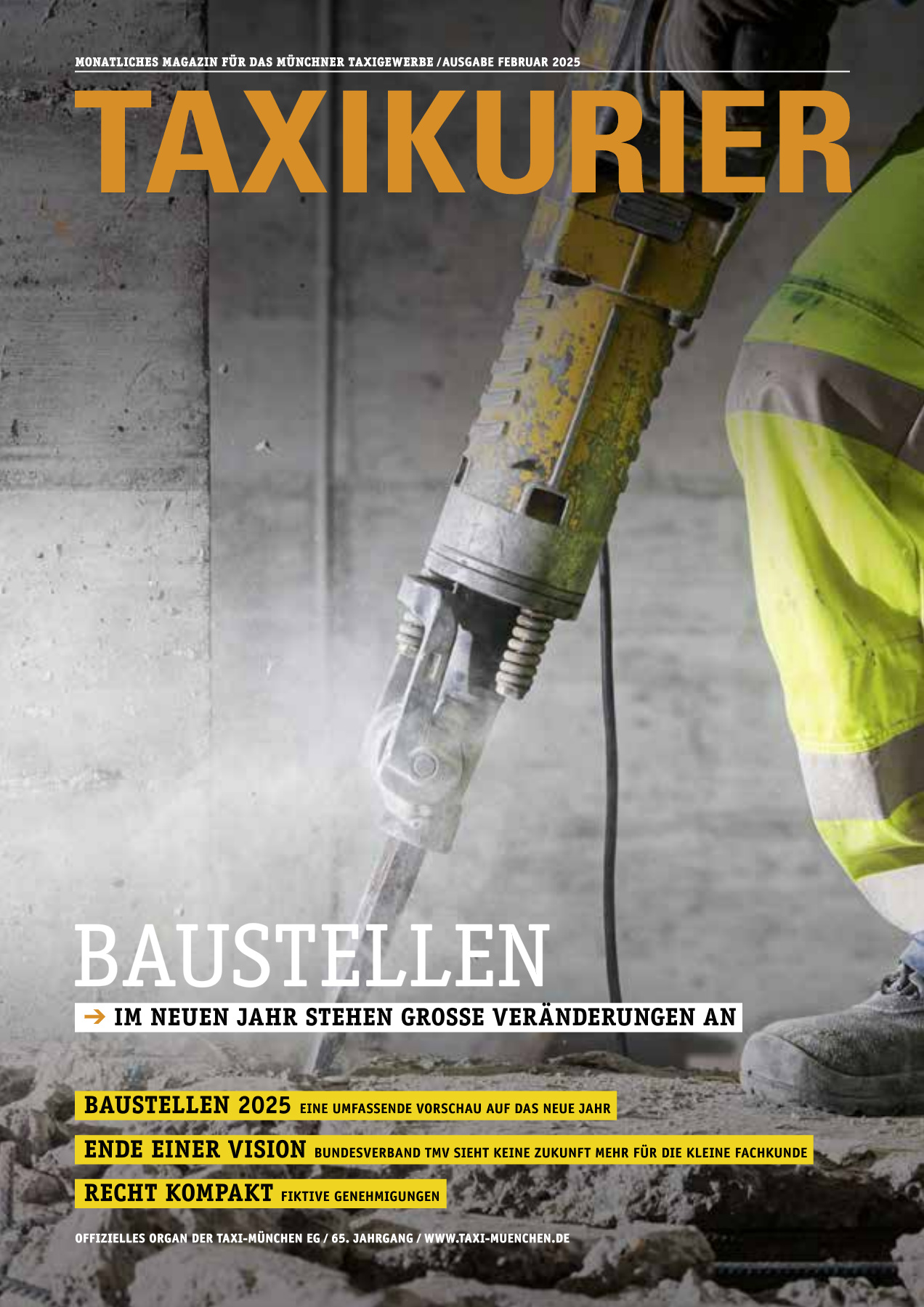 Originalseite 1 der Ausgabe Taxikurier Februar 2025
