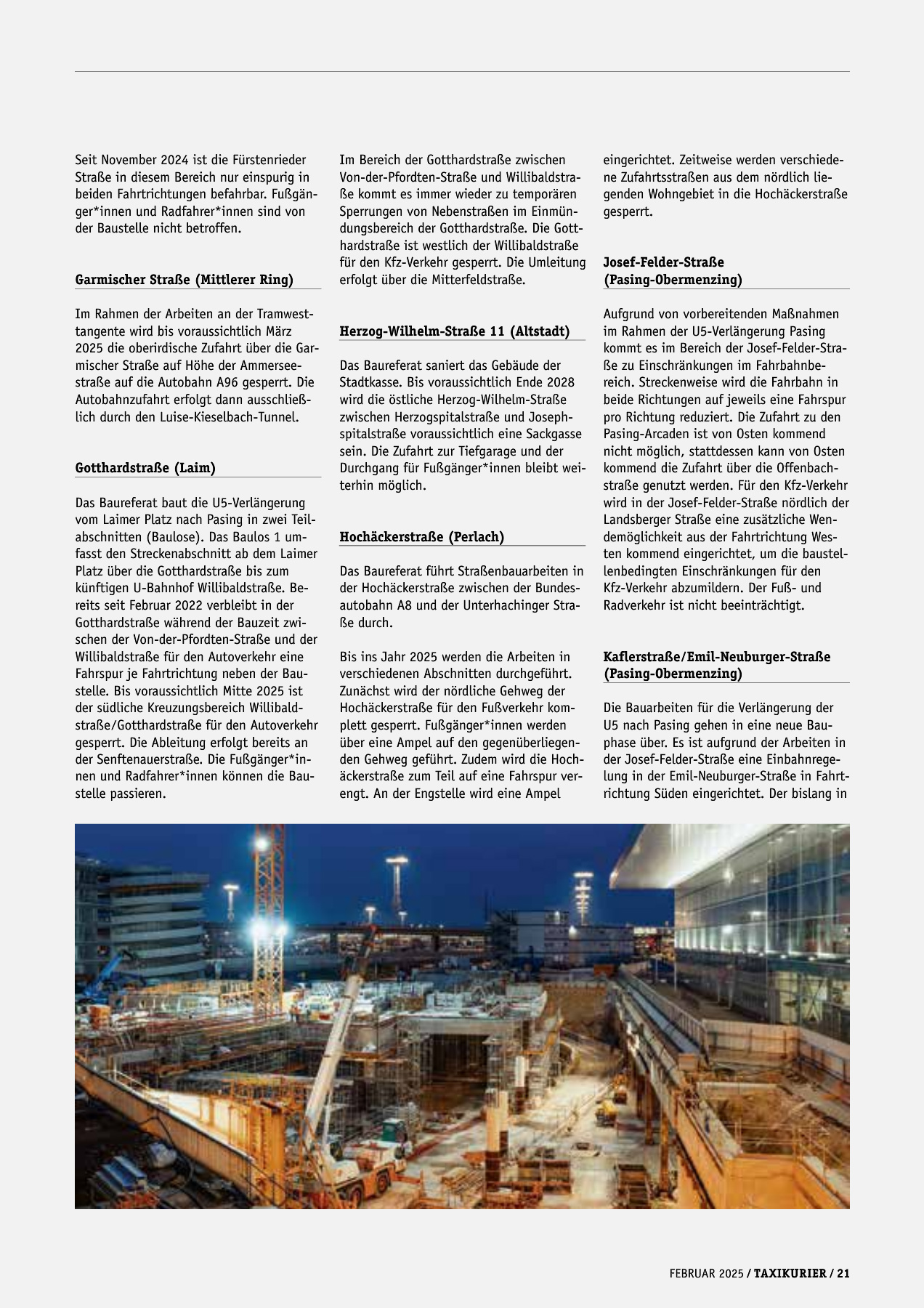 Originalseite 21 der Ausgabe Taxikurier Februar 2025