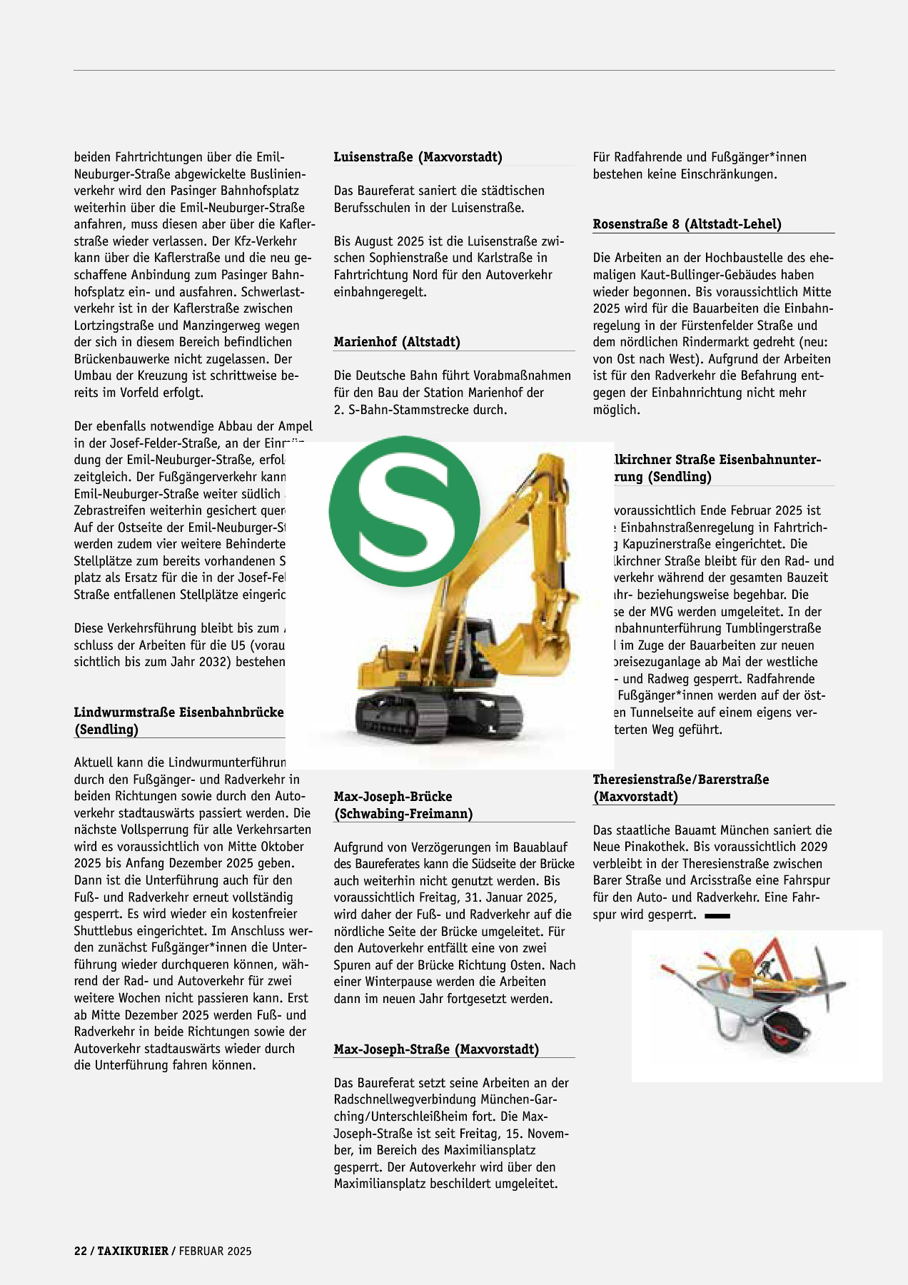 Originalseite 22 der Ausgabe Taxikurier Februar 2025