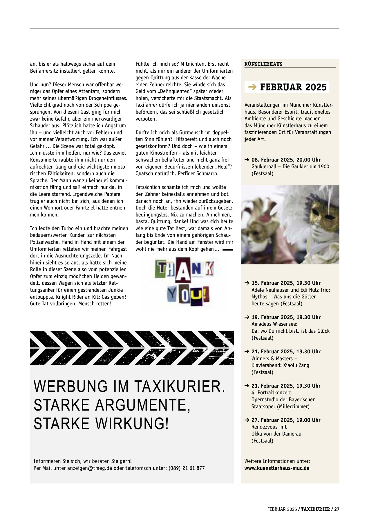 Originalseite 27 der Ausgabe Taxikurier Februar 2025