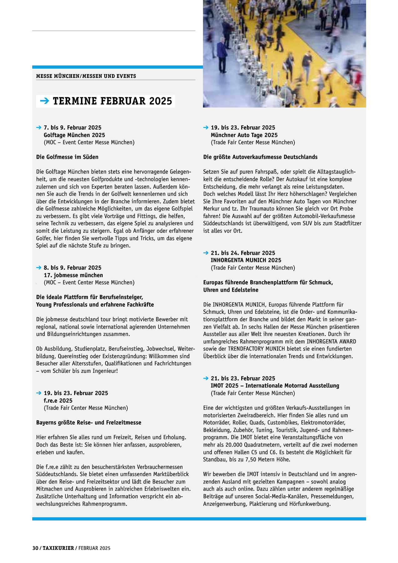 Originalseite 30 der Ausgabe Taxikurier Februar 2025