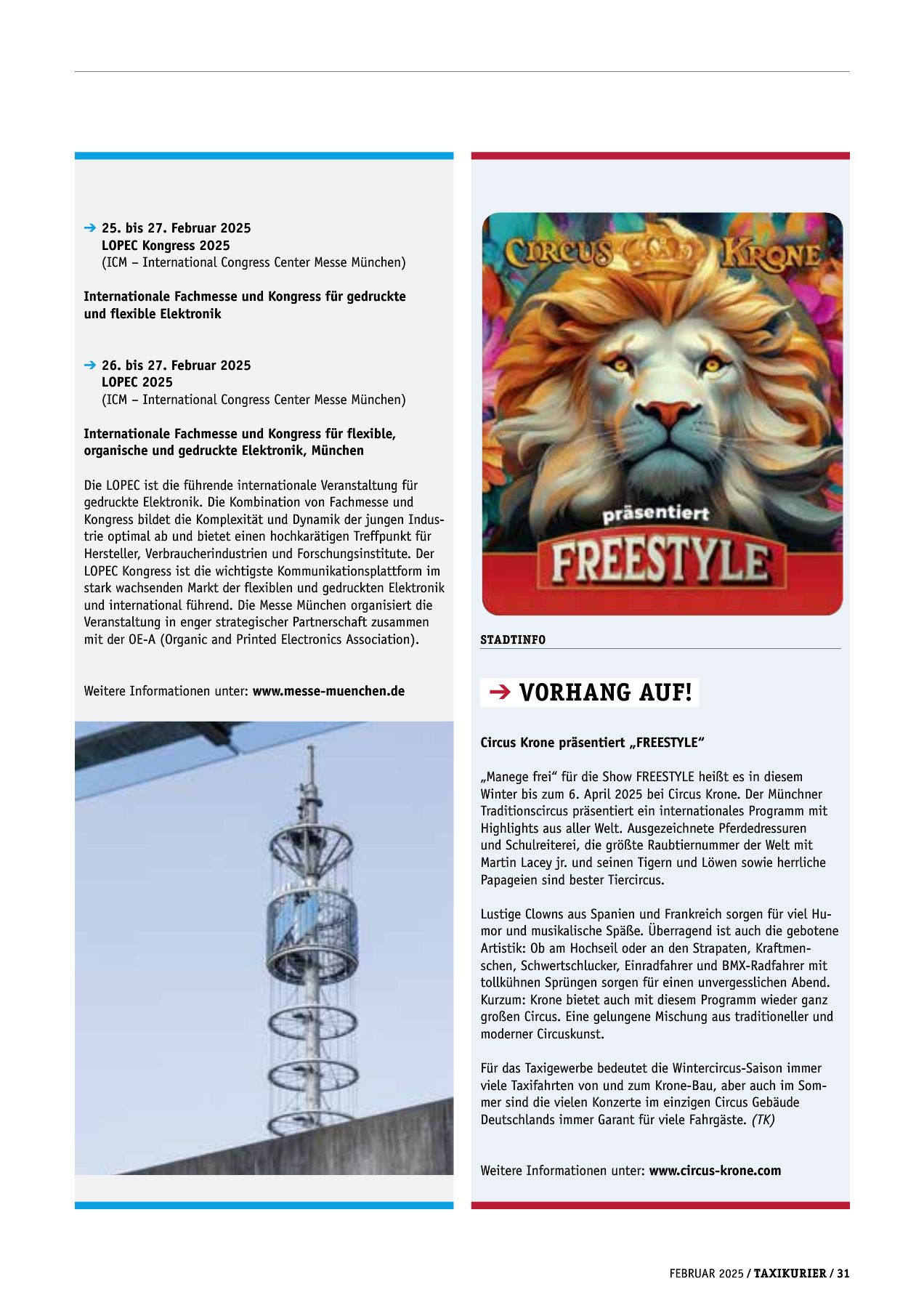 Originalseite 31 der Ausgabe Taxikurier Februar 2025