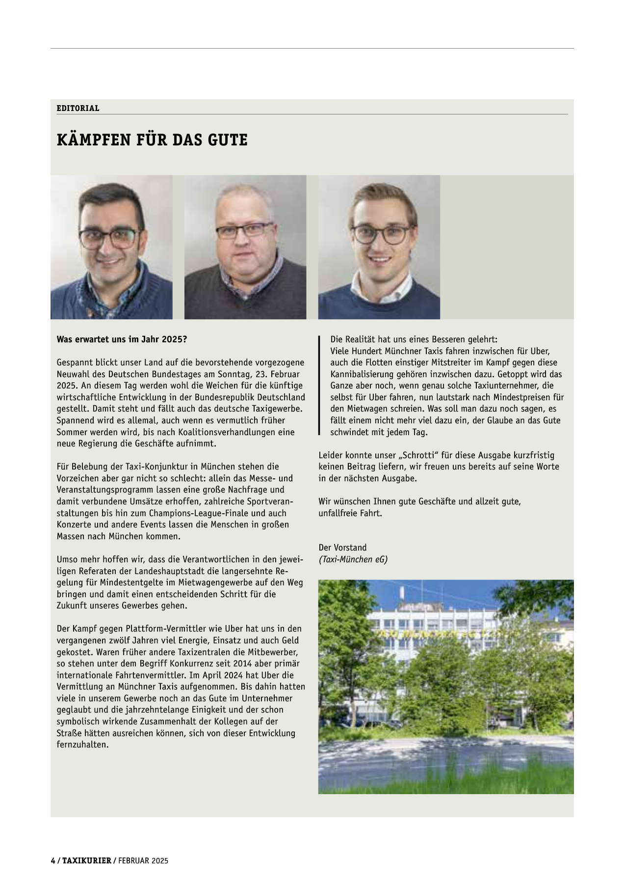 Originalseite 4 der Ausgabe Taxikurier Februar 2025