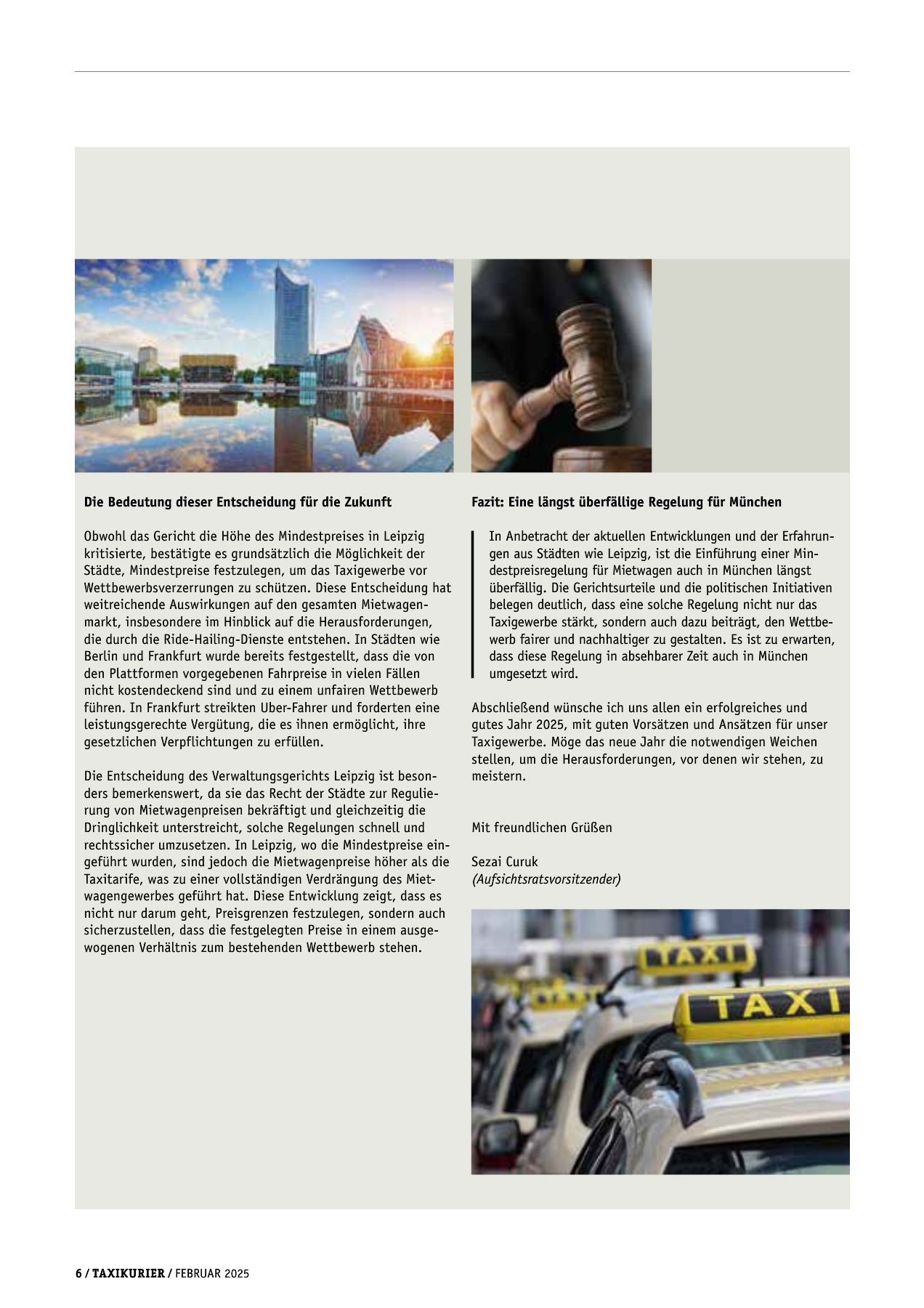 Originalseite 6 der Ausgabe Taxikurier Februar 2025
